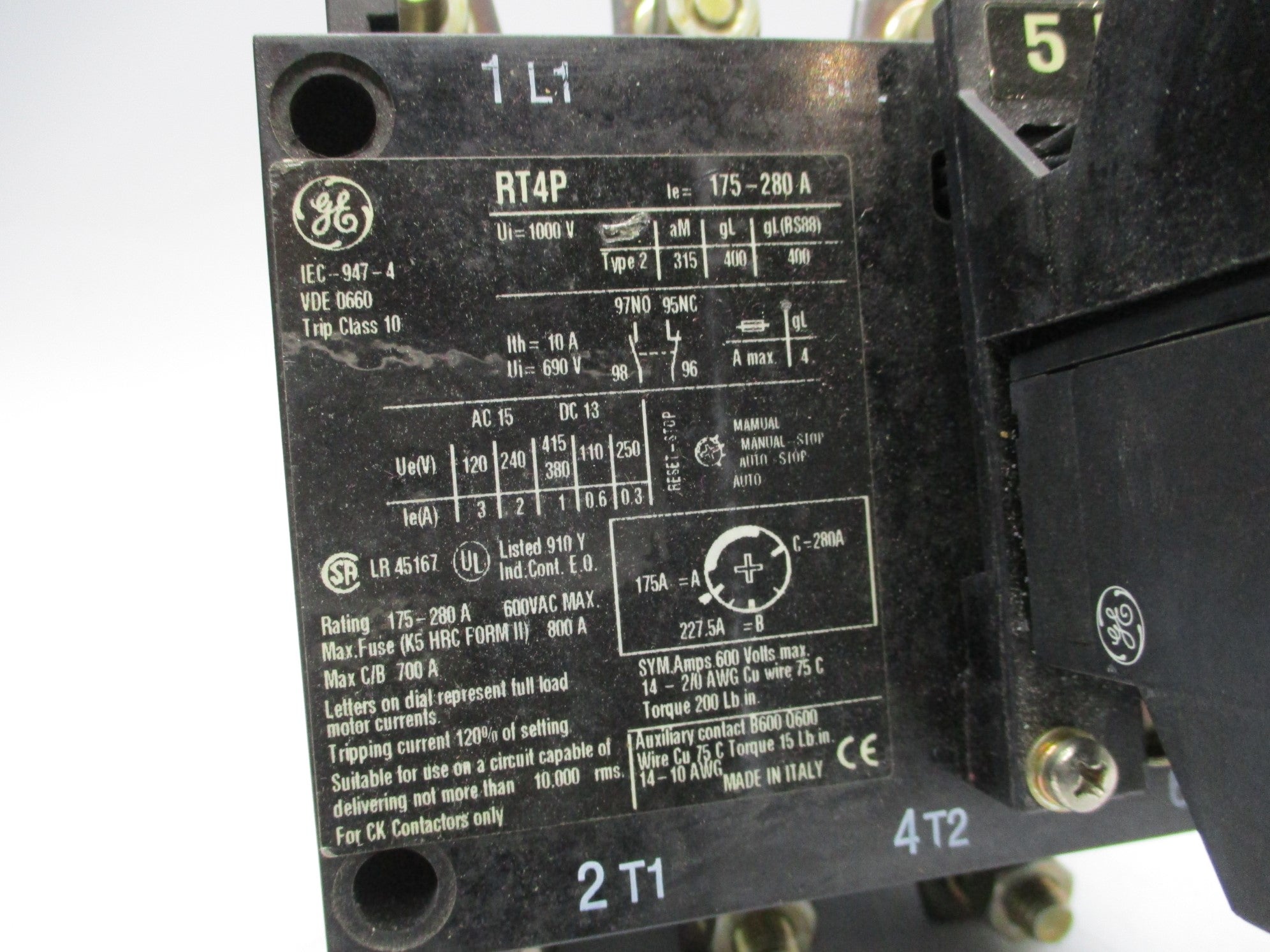 GENERAL ELECTRIC RT4P 175-280A NSNP