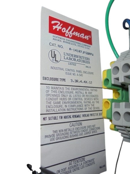 HOFFMAN A-14107JFGQRPW ENCLOSURE w/ SOLA SDN 5-24-100P w/ DAYTON 1A485N  UNMP