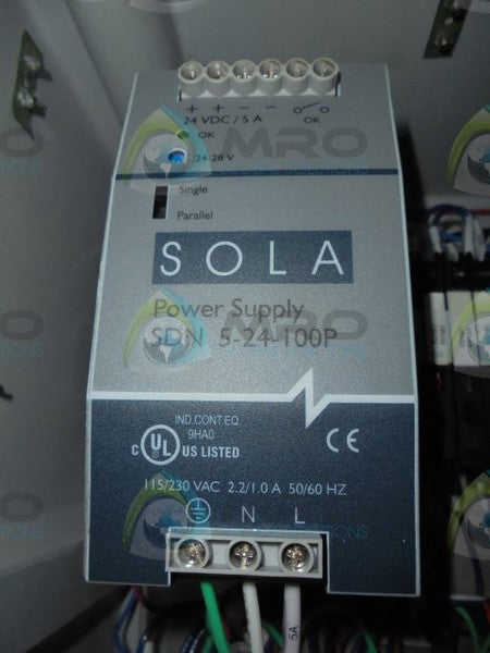 HOFFMAN A-14107JFGQRPW ENCLOSURE w/ SOLA SDN 5-24-100P w/ DAYTON 1A485N  UNMP