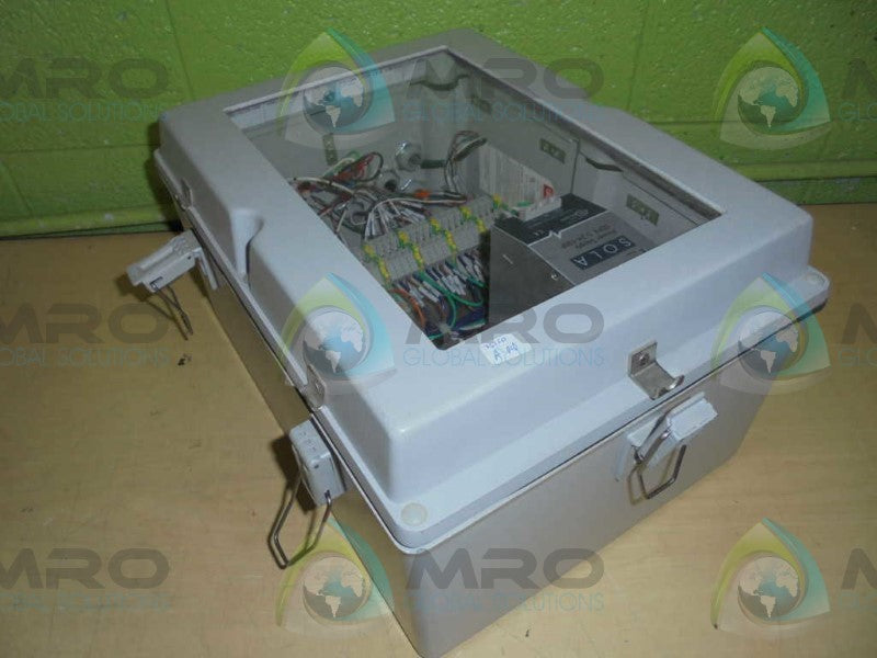HOFFMAN A-14107JFGQRPW ENCLOSURE w/ SOLA SDN 5-24-100P w/ DAYTON 1A485N  UNMP