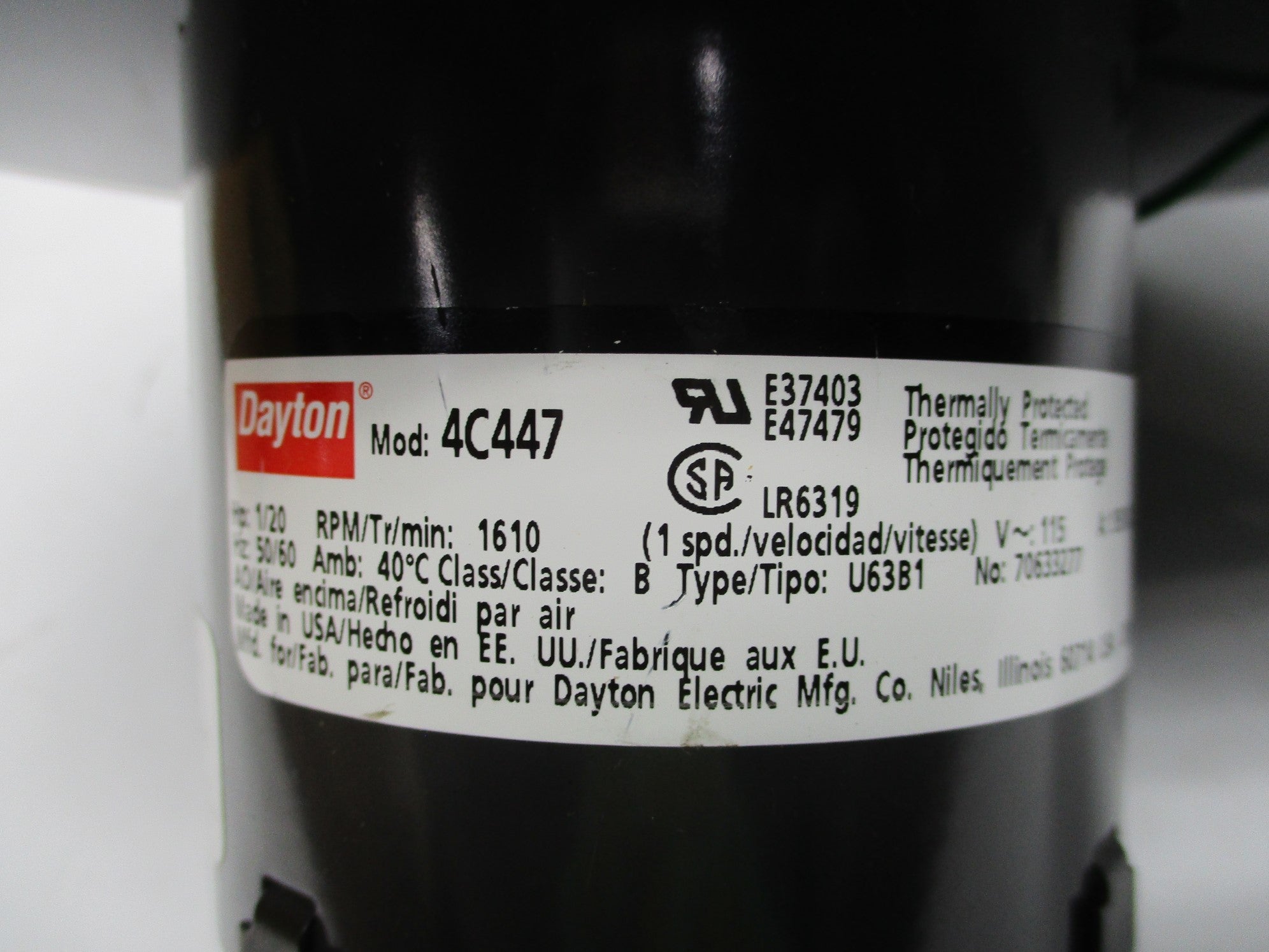 DAYTON 4C447 115V 1.95/1.86A NSMP