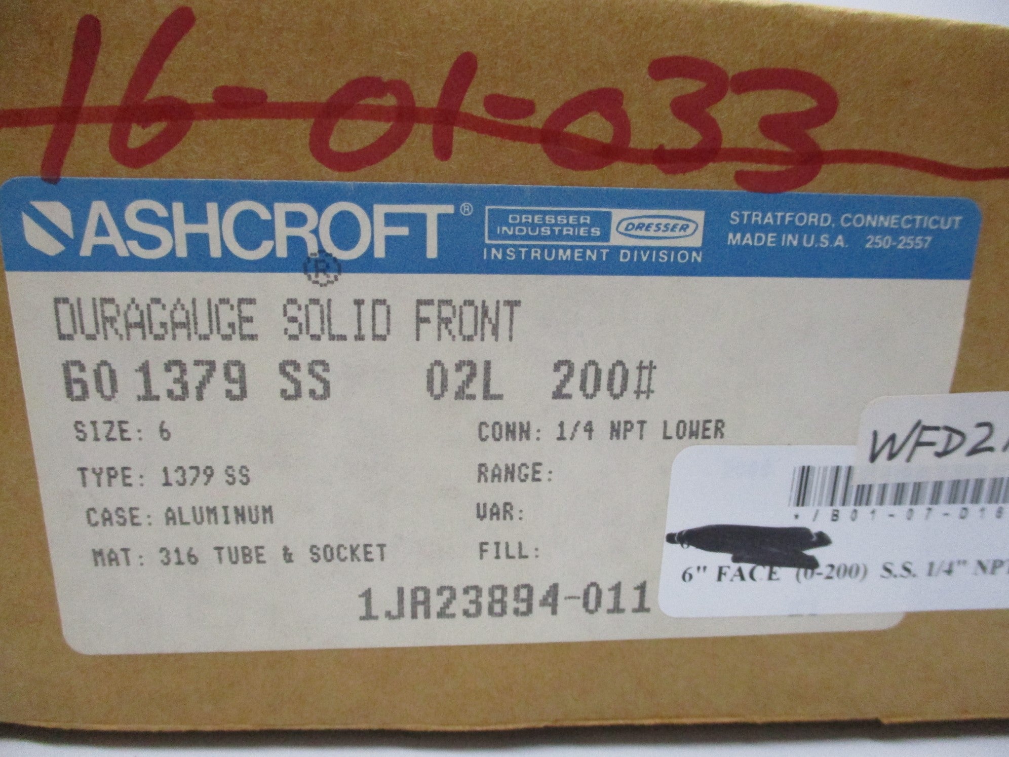 ASHCROFT 60-1379-SS-02L-200# NSMP