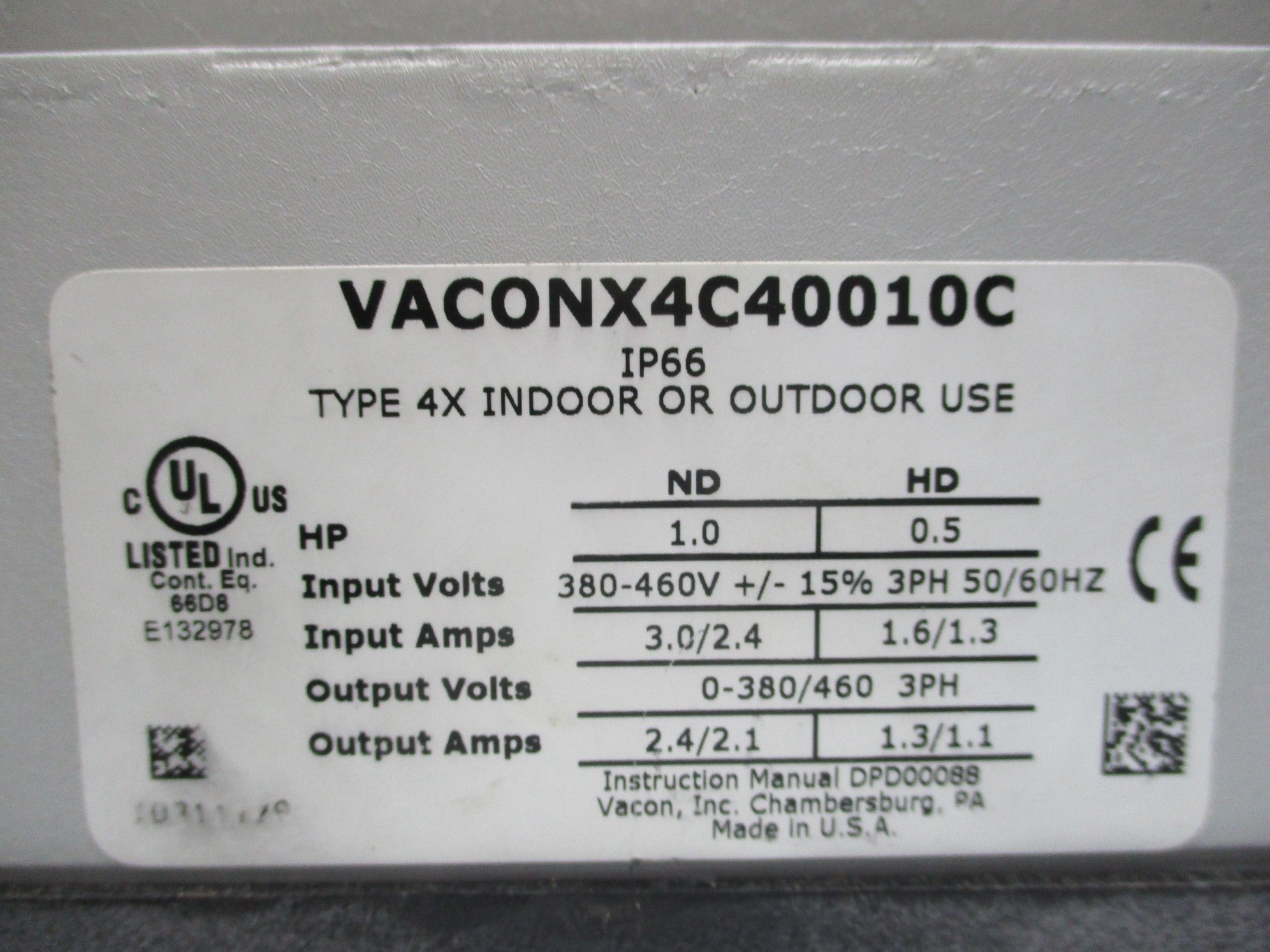 VACON VACONX4C40010C X SERIES UNMP