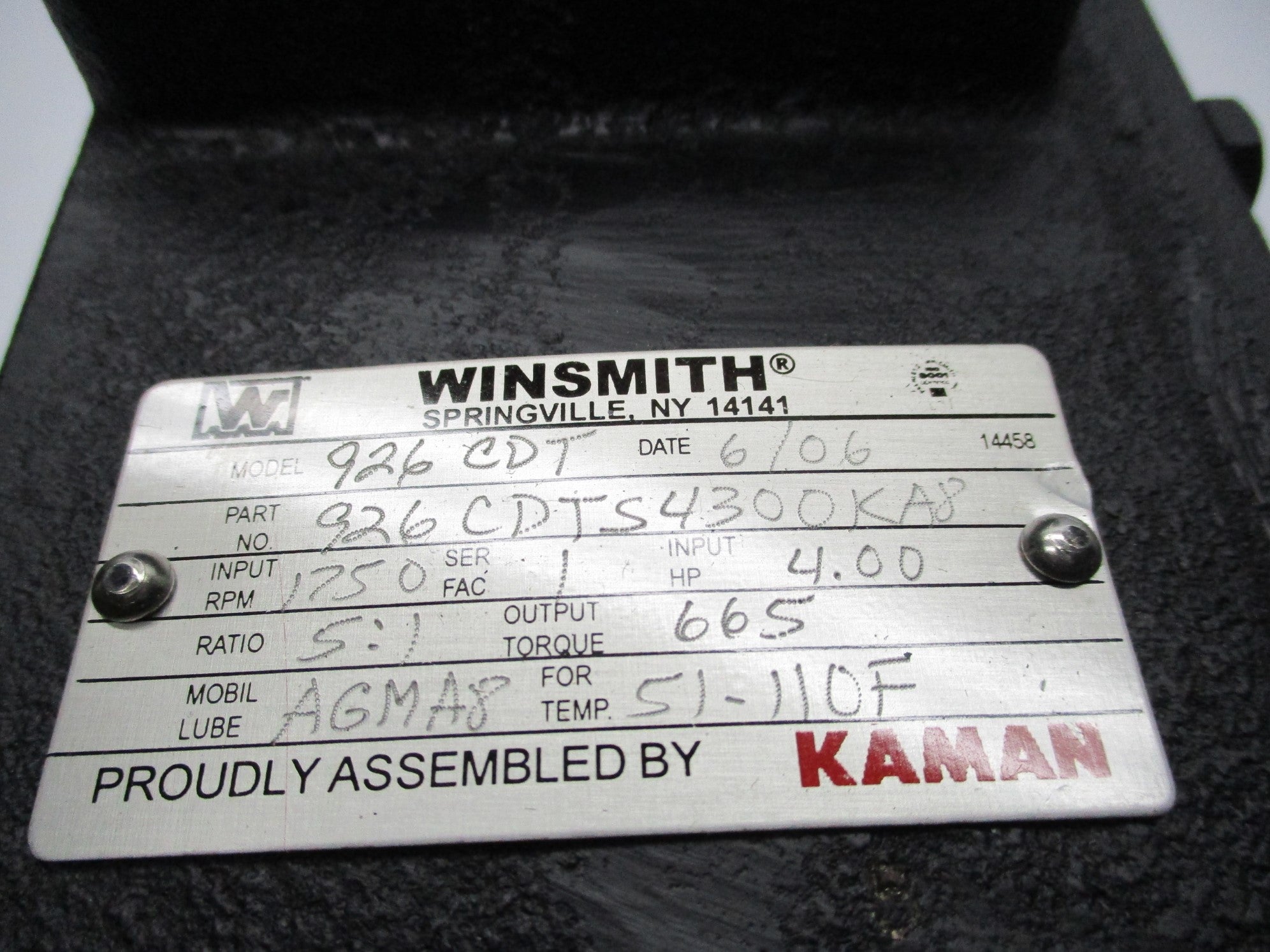 WINSMITH 926CDTS4300KA8 UNMP