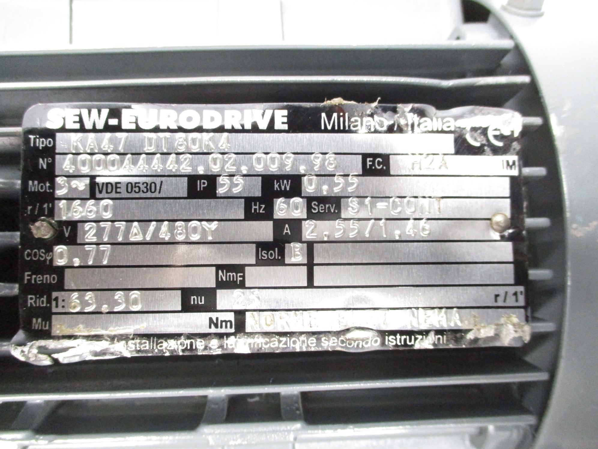 SEW EURODRIVE KA47DT80K4 NSNP