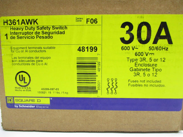 SQUARE D H361AWK SER. F06 NSMP