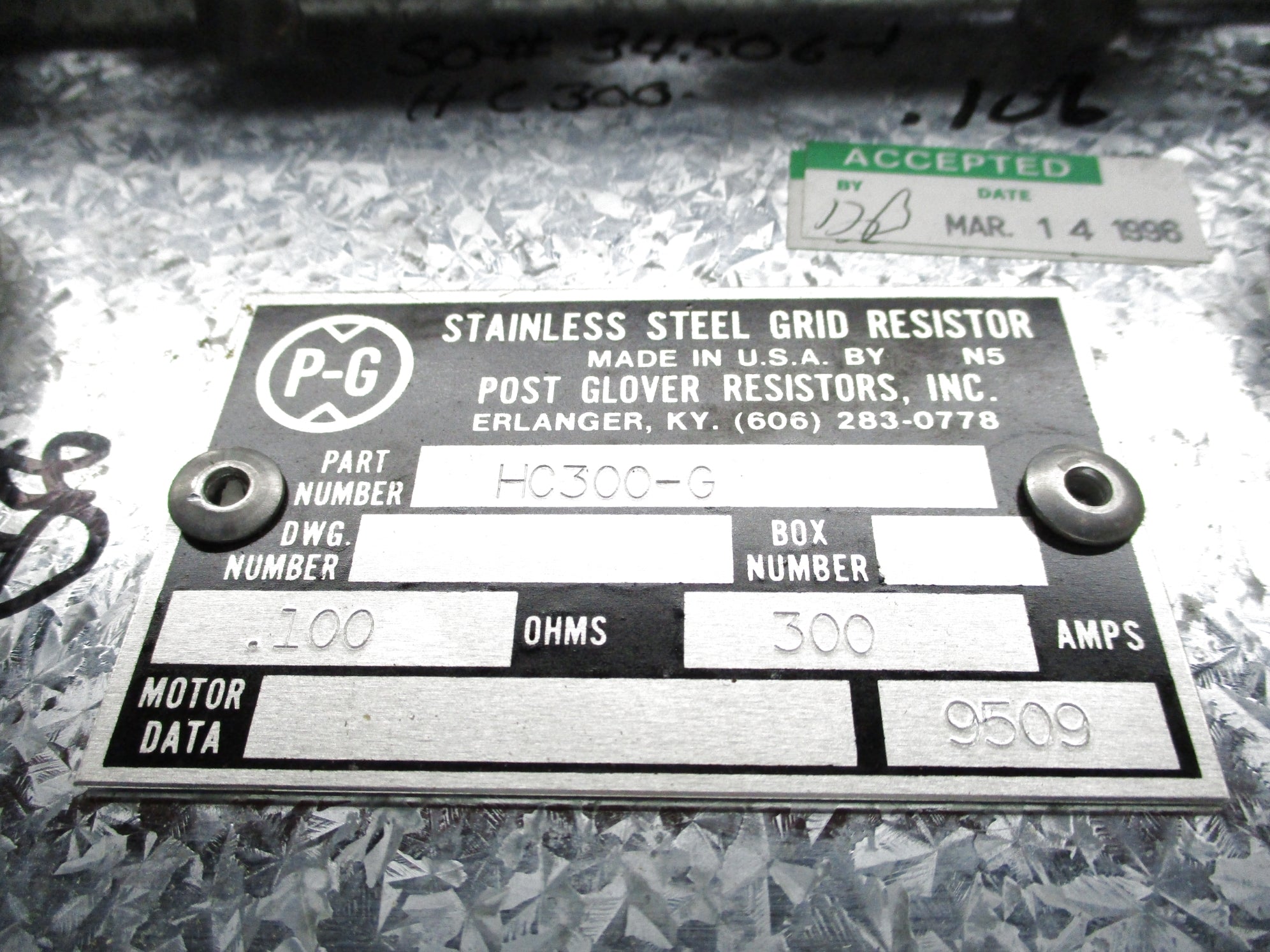 POST GLOVER HC300-G 300A NSNP
