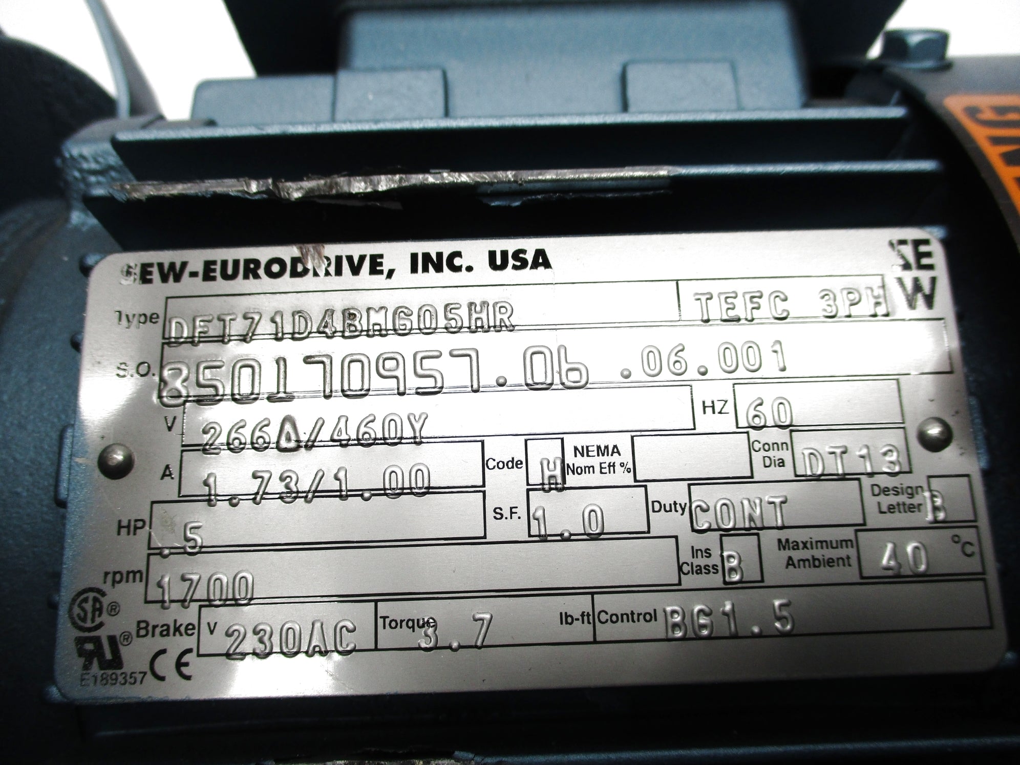 SEW EURODRIVE R47DT71D4BMG05HR NSNP