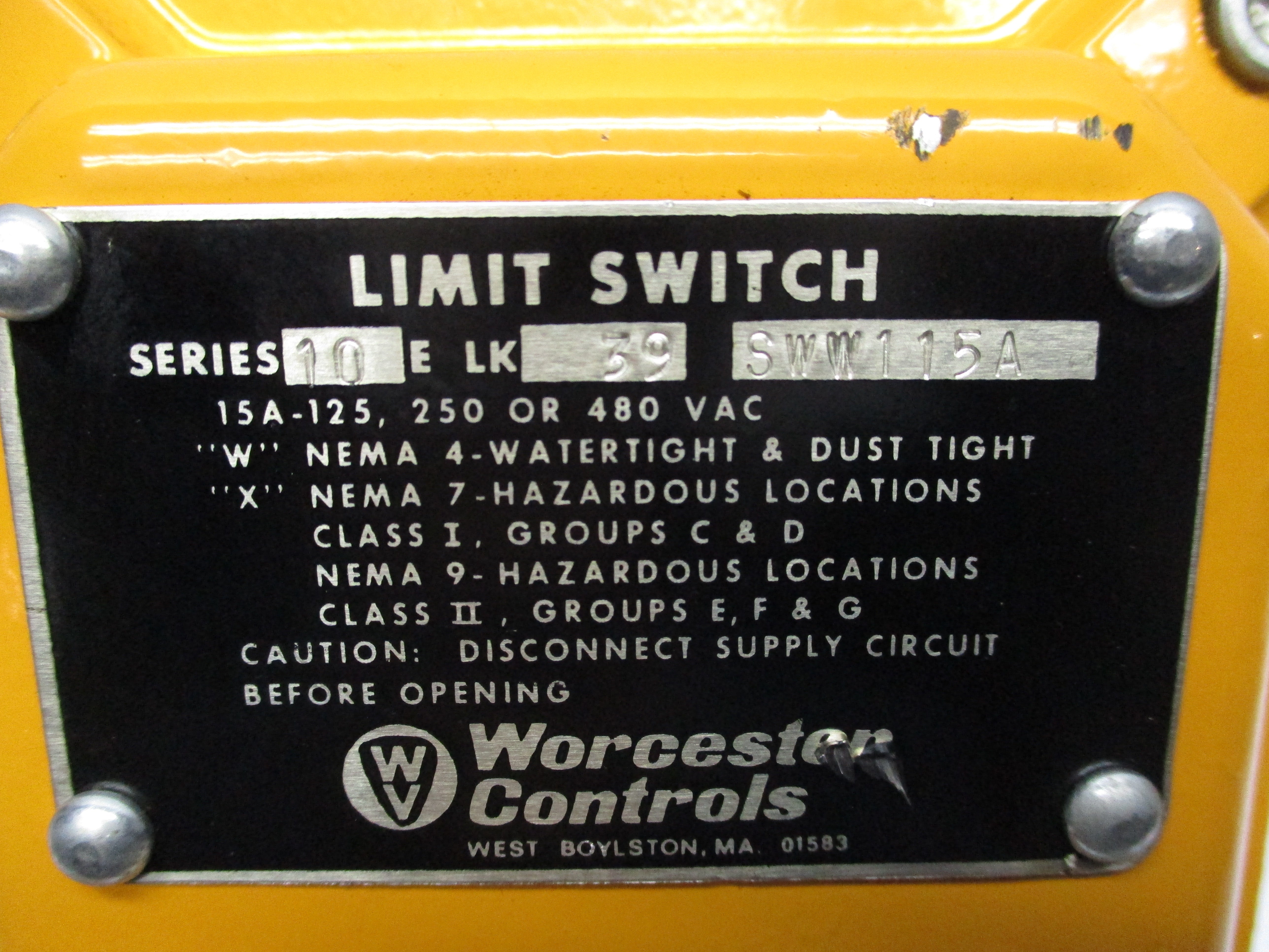WORCESTER CONTROLS 10E-39SWW-115AR NSNP