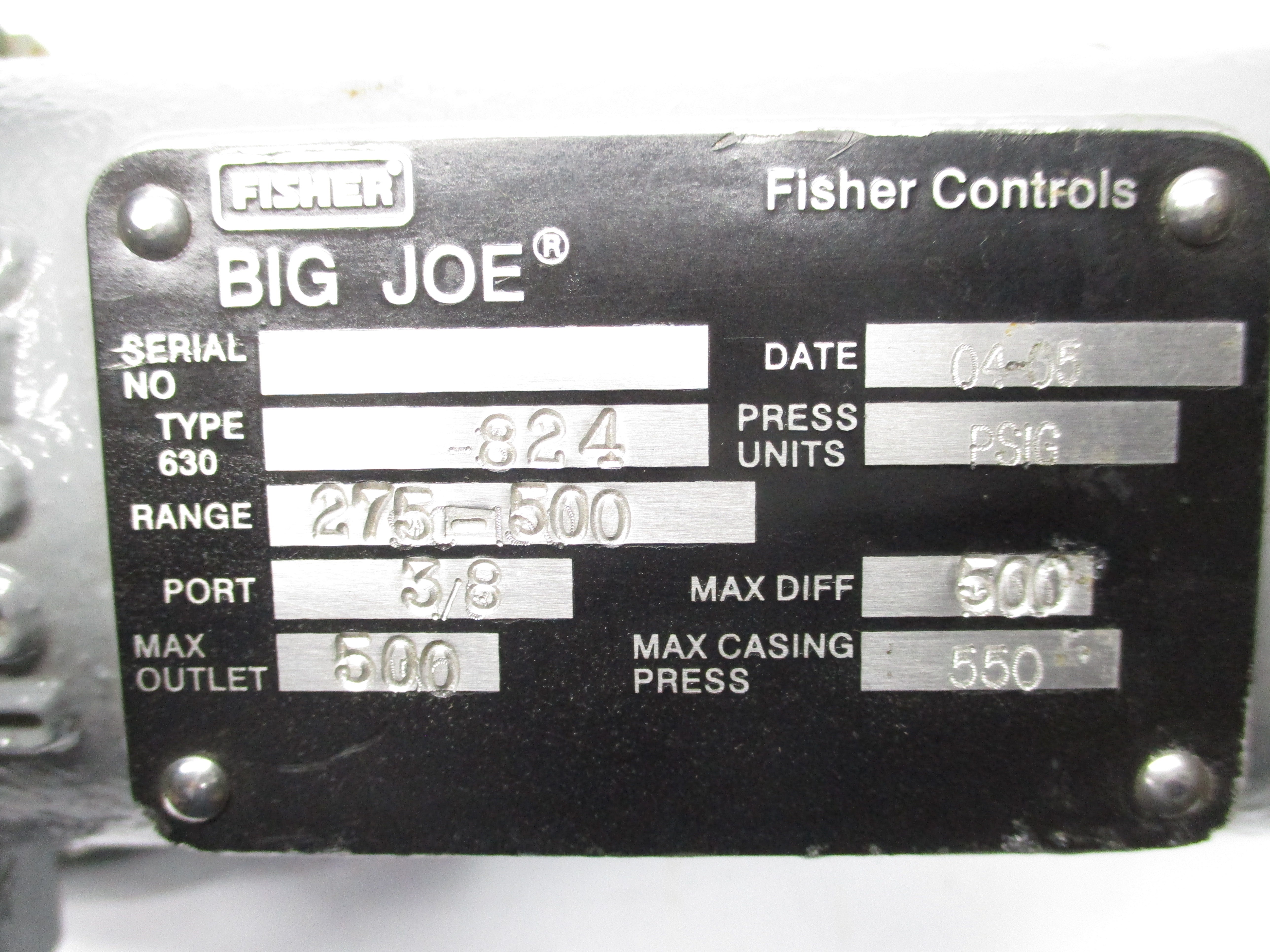 FISHER 630-824 275-500 PSIG NSNP
