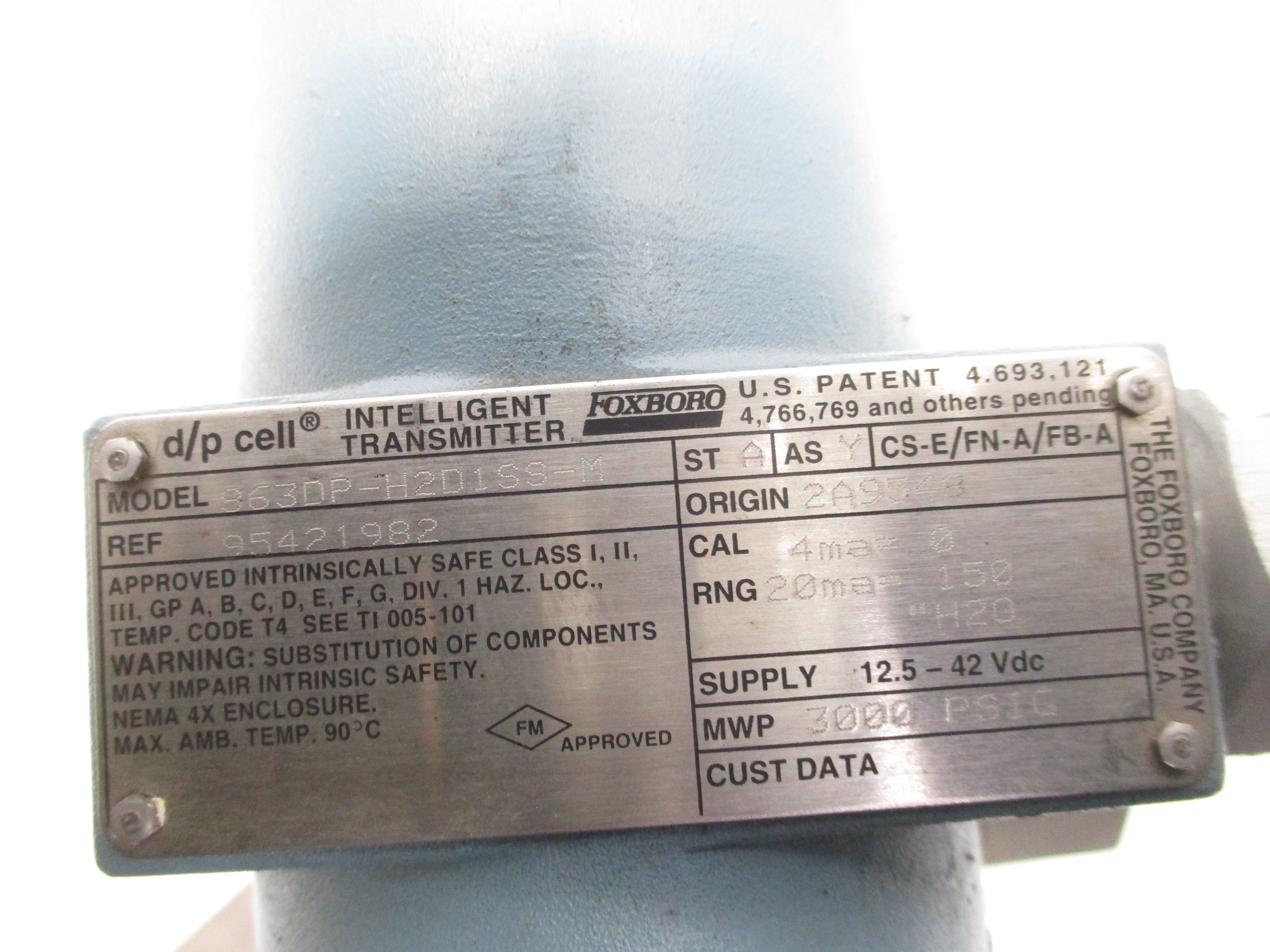 FOXBORO 863DP-H2D1SS-M UNMP