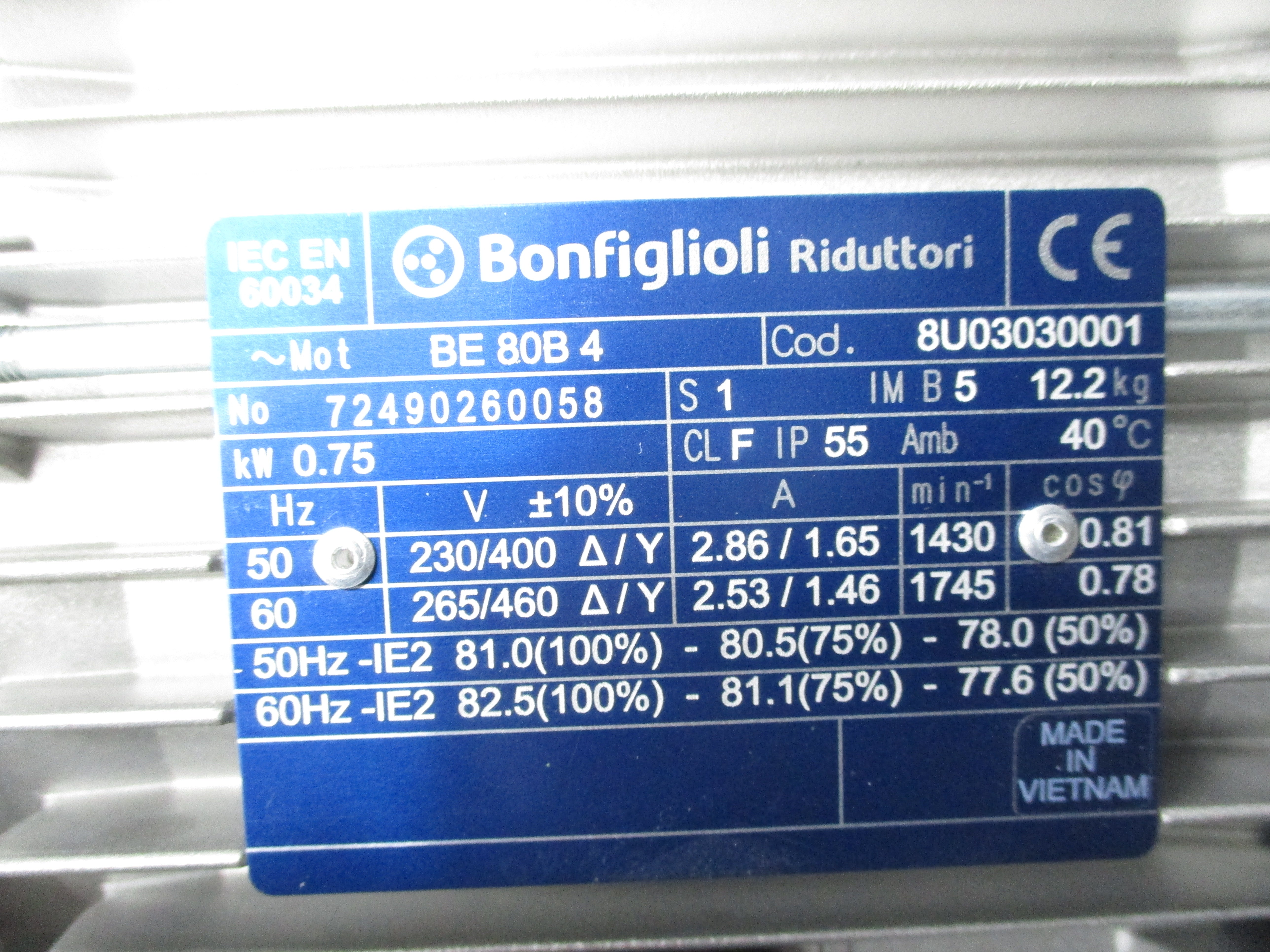 BONFIGLIOLI W86UF-P80 8U03030001 NSNP