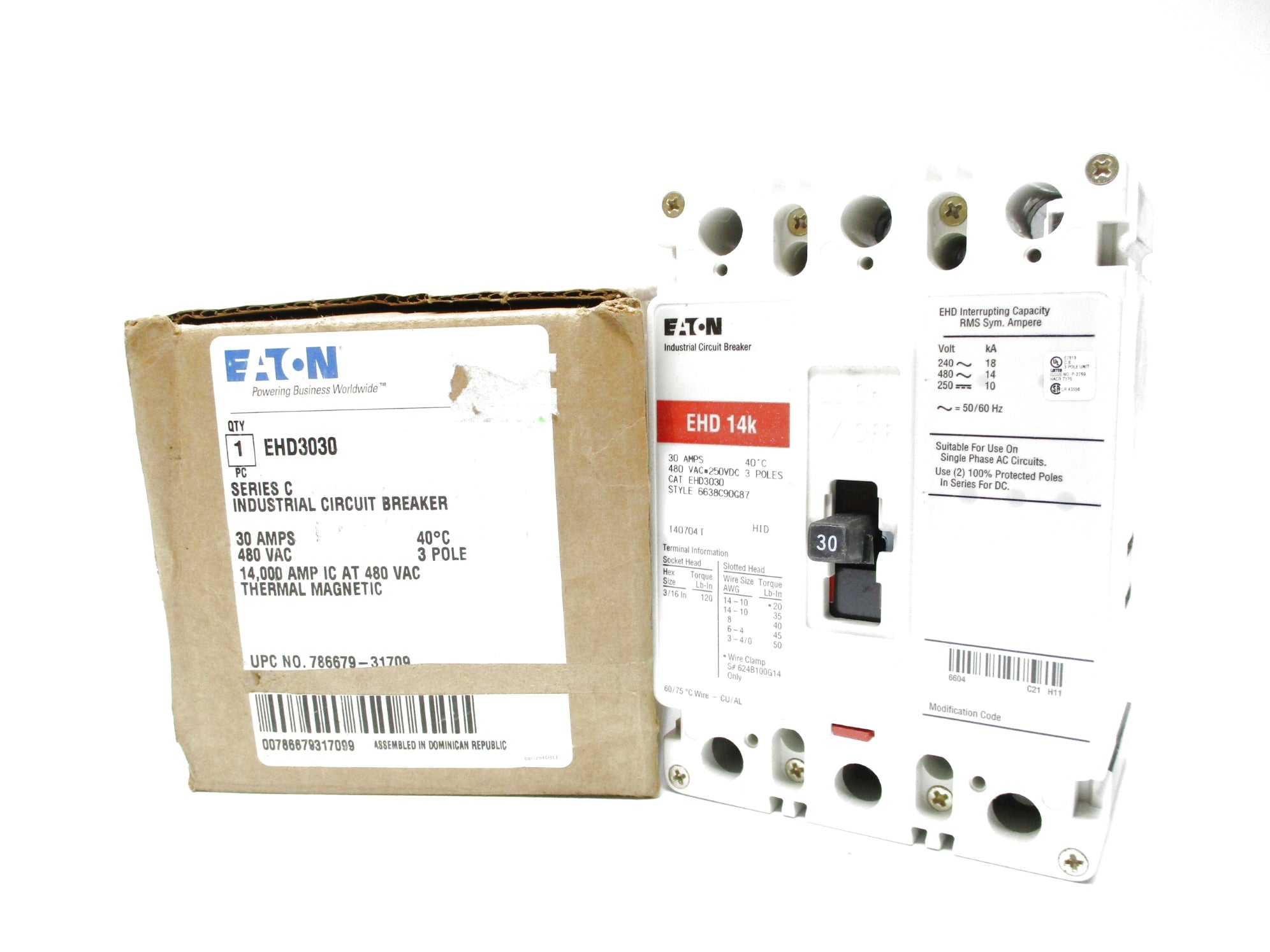 EATON EHD3030 SER. C 480VAC 30A NSMP