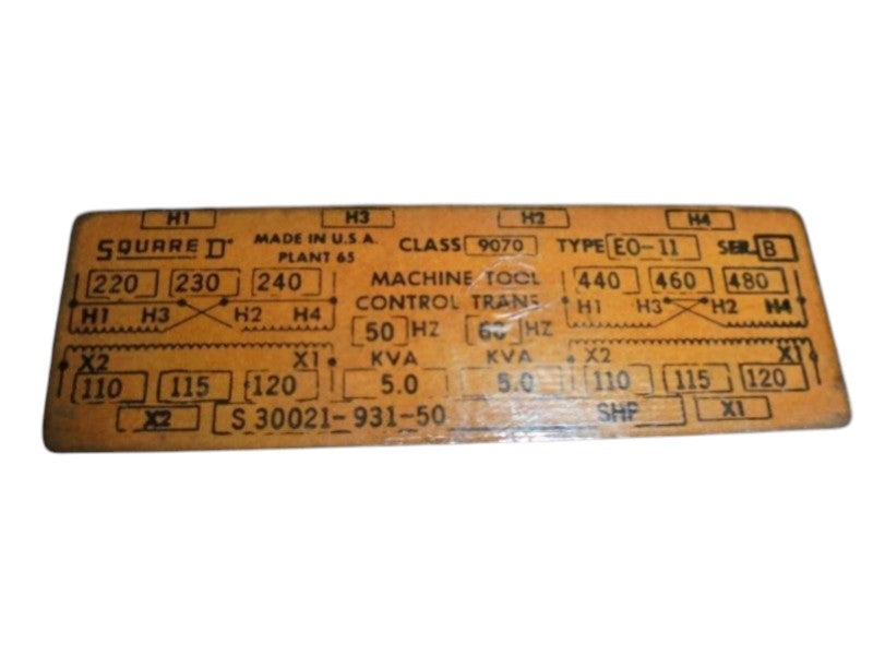 SQUARE D  9070-EO-11 SER B  UNMP