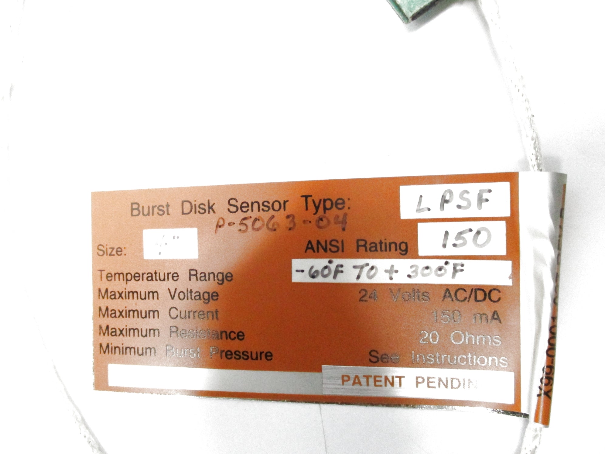 OSECO P-5063-04 TYPE LPSF 150 PSIG @ 150 4" NSMP