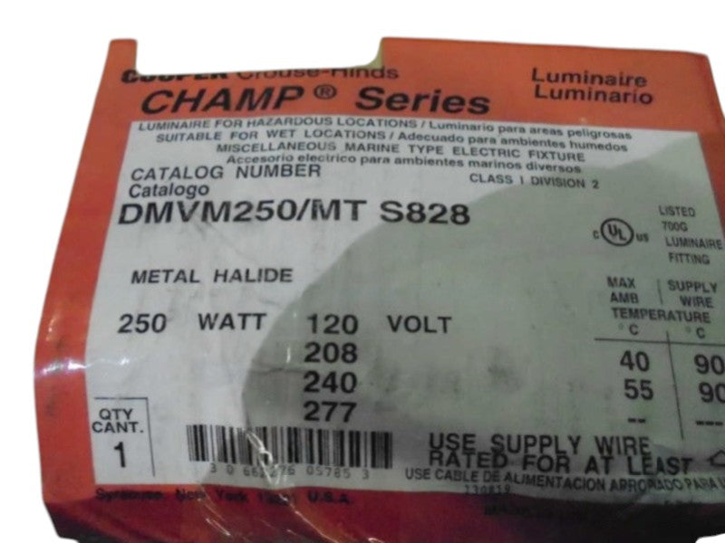 CROUSE-HINDS LUMINAIRE DMVM250/MT  S828  LIGHT SOURCE  NSMP
