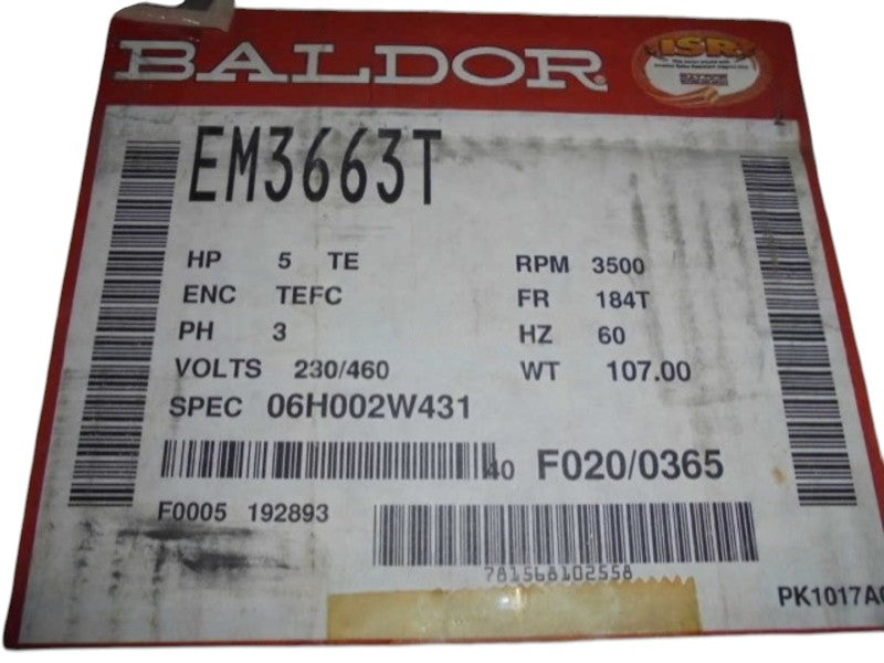 BALDOR SUPER-E EM3663T  NSMP