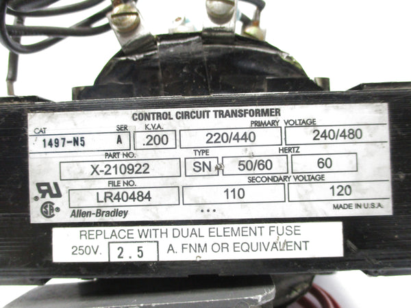 ALLEN BRADLEY 1497-N5 SER. A TYPE SN UNMP