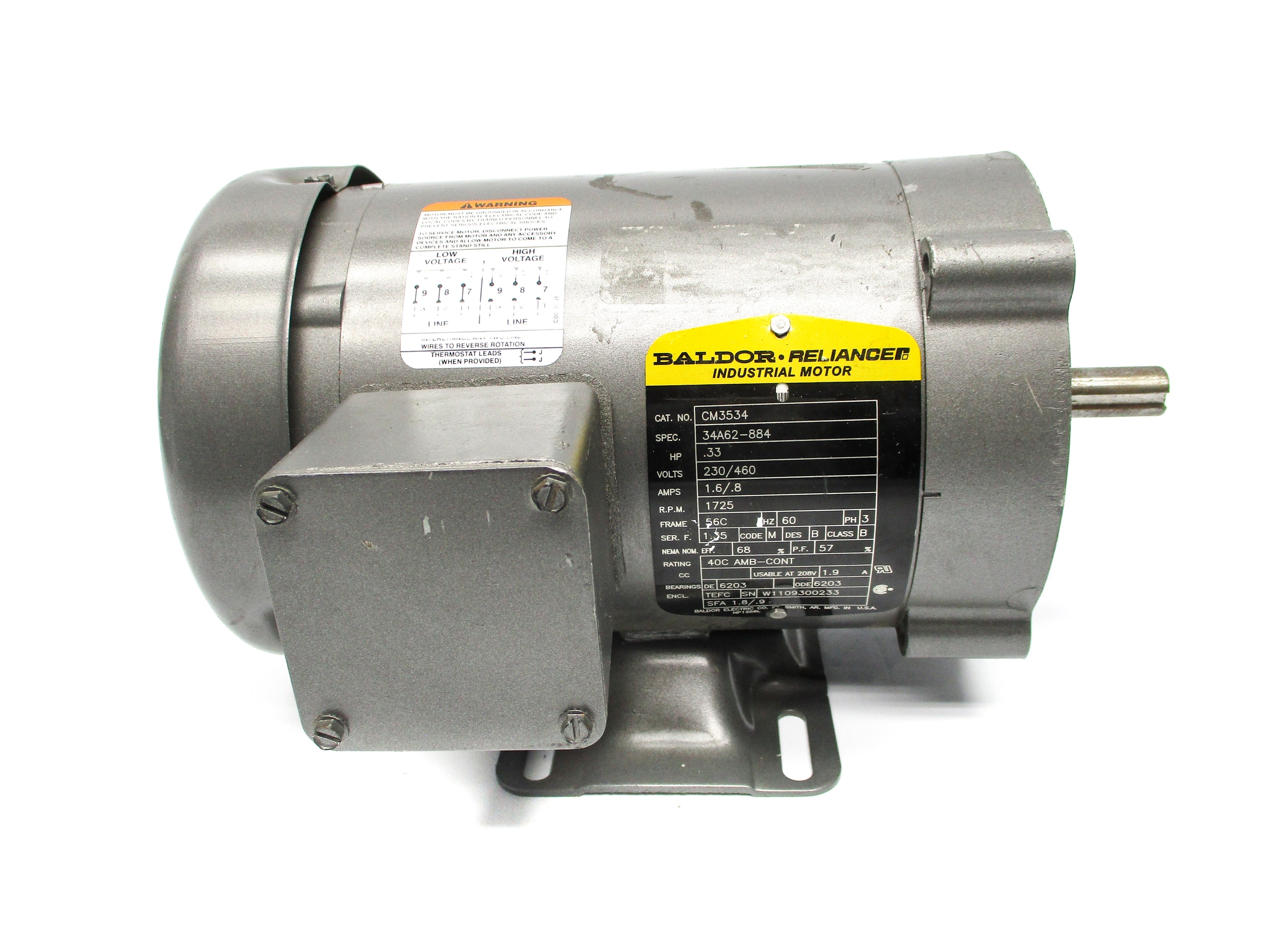 LEESON 100048.00 C4T17DC1F 208-230/460V 1.5-1.6/.8A NSNP