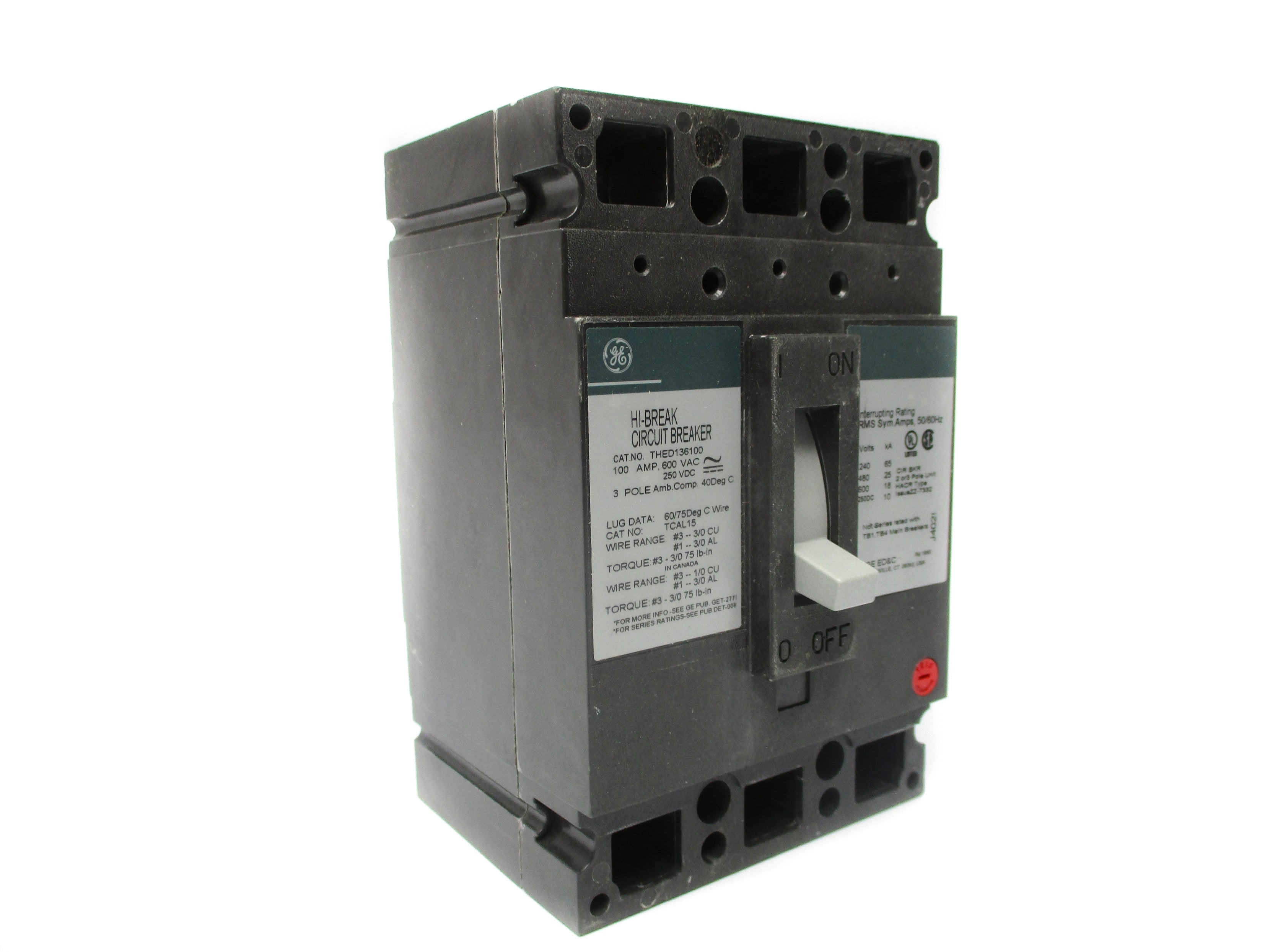 GENERAL ELECTRIC THED136100 600VAC 100A NSMP