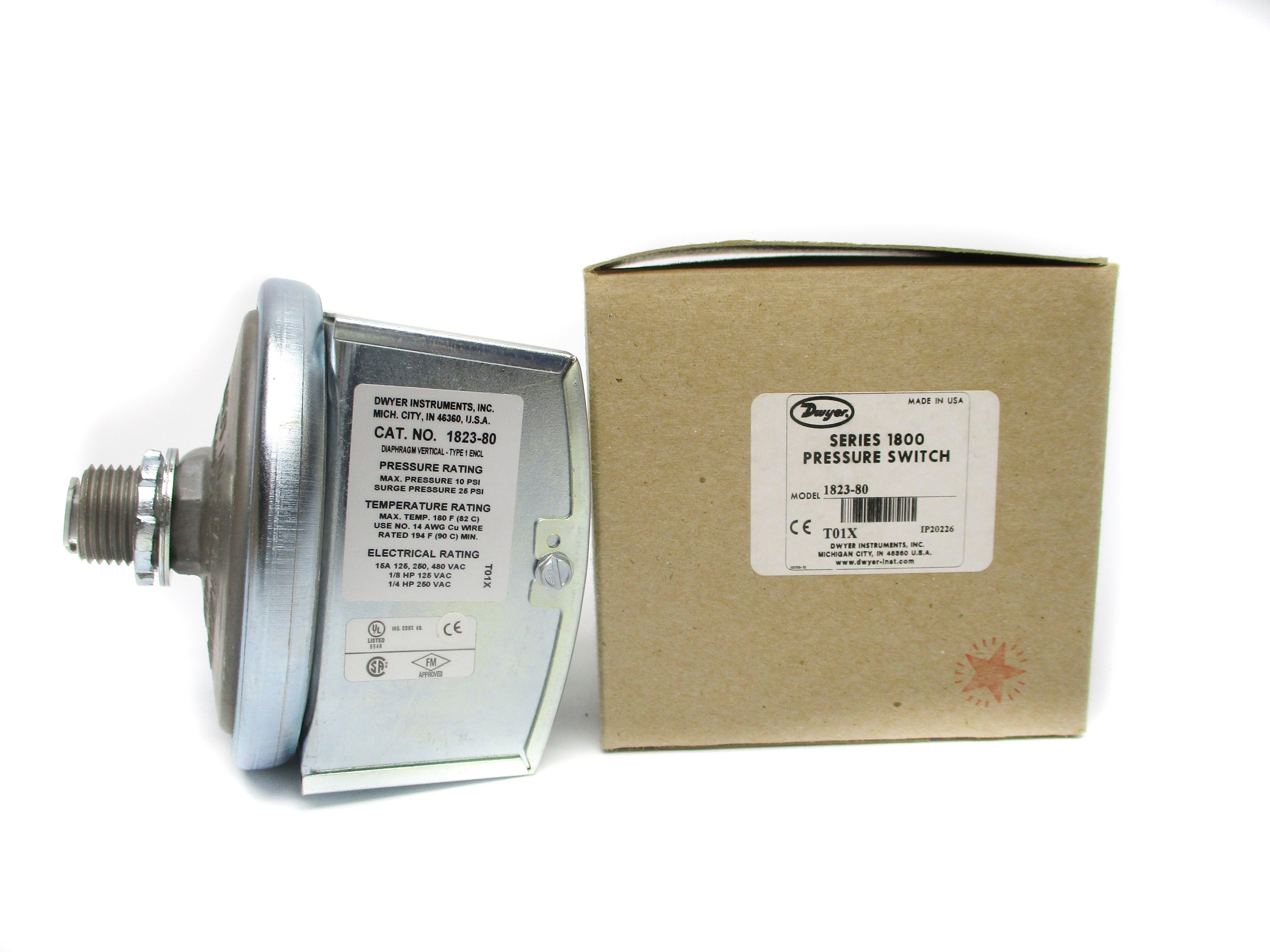 DWYER 1823-80 480VAC 15A 10PSI NSMP
