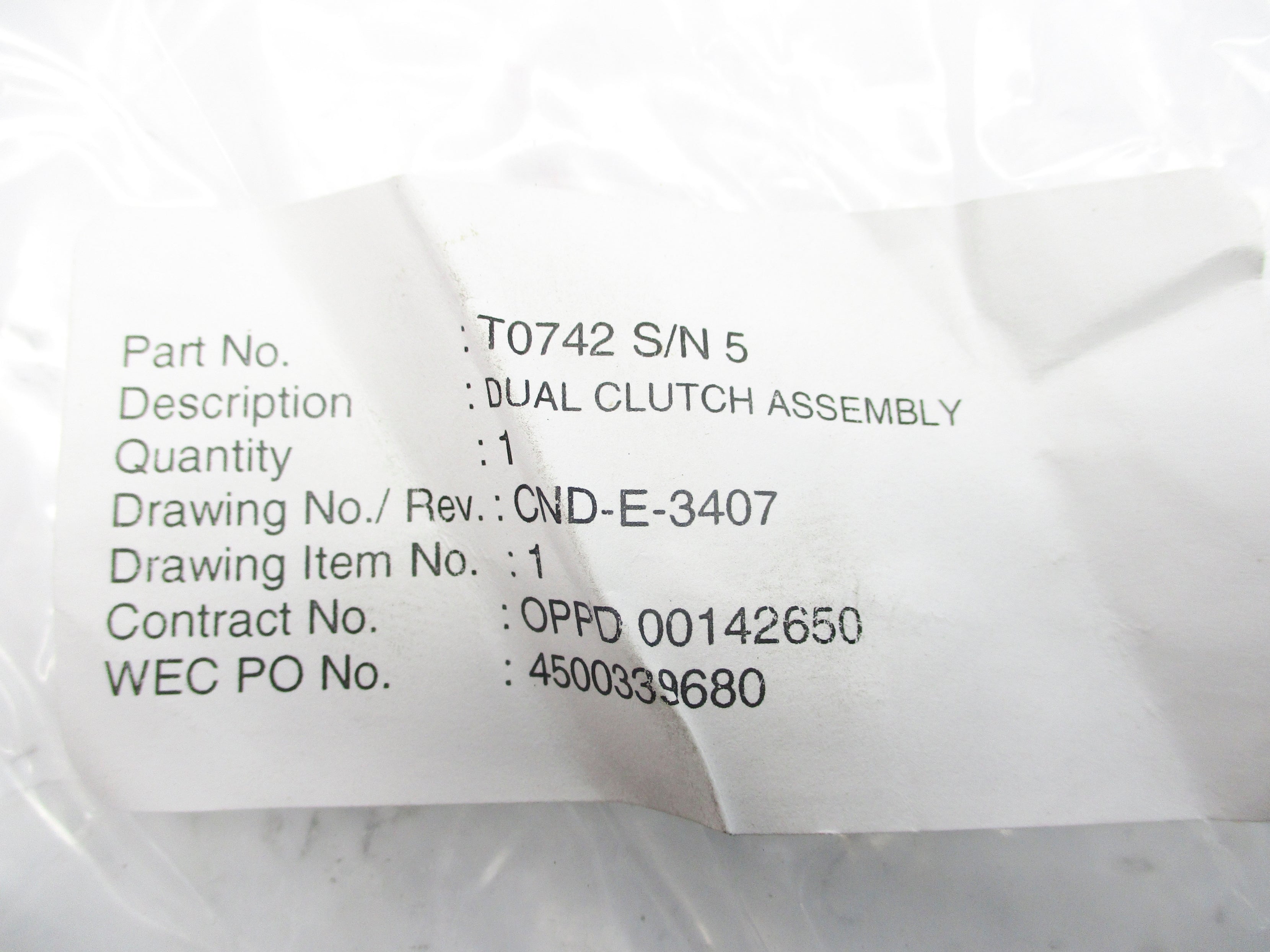 SPARE PART T0742 CND-E-3407 T0527 NSNP