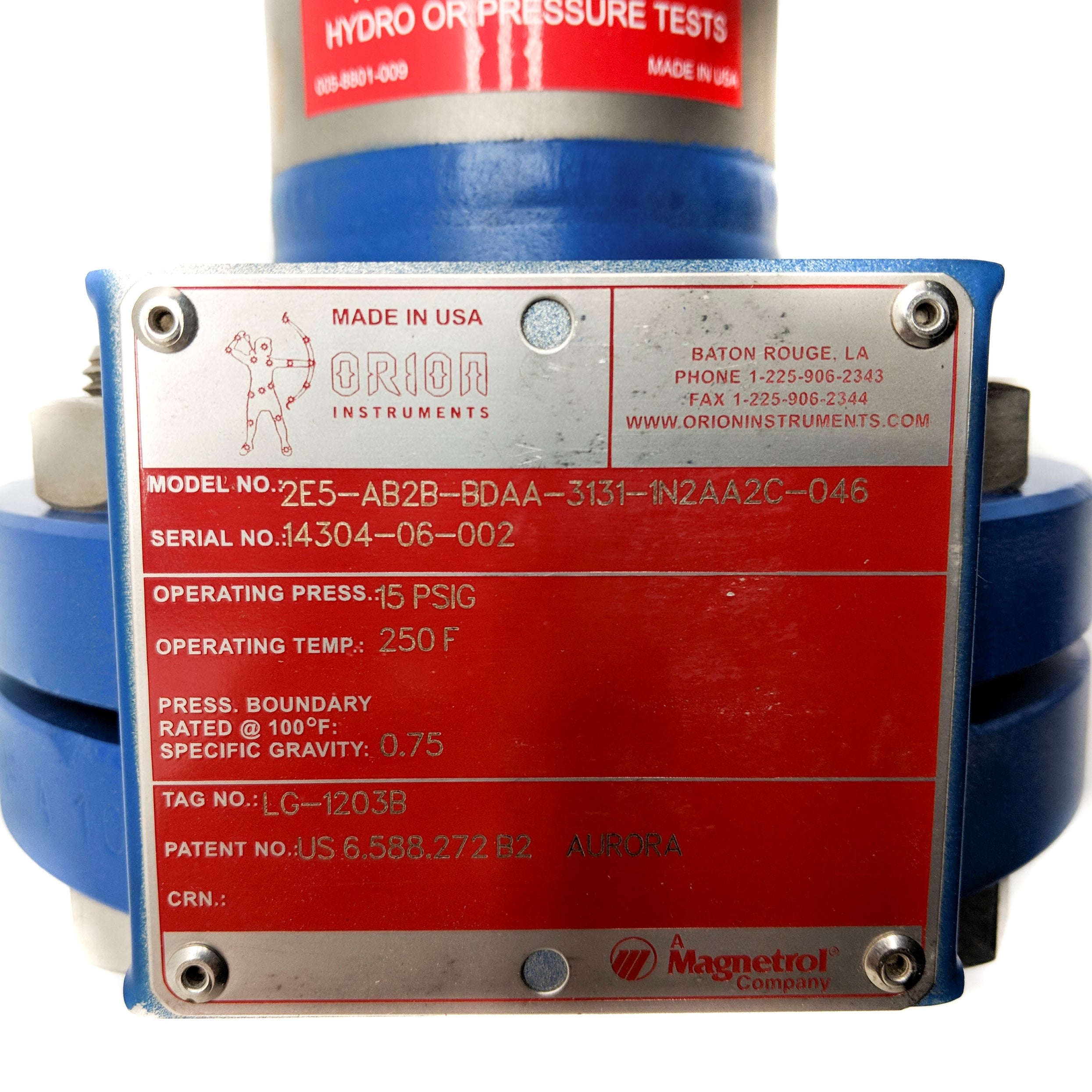 ORION INSTRUMENTS 2E5-AB2B-BDAA-3131-1N2AA2C-046 NSNP