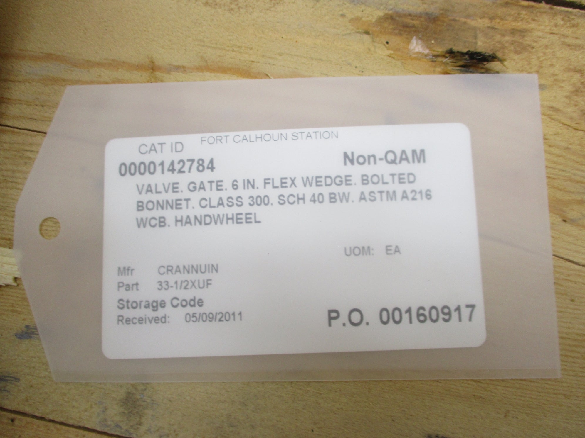 CRANE 33-1/2XUF 6" ASME B16.34/API600 NSNP