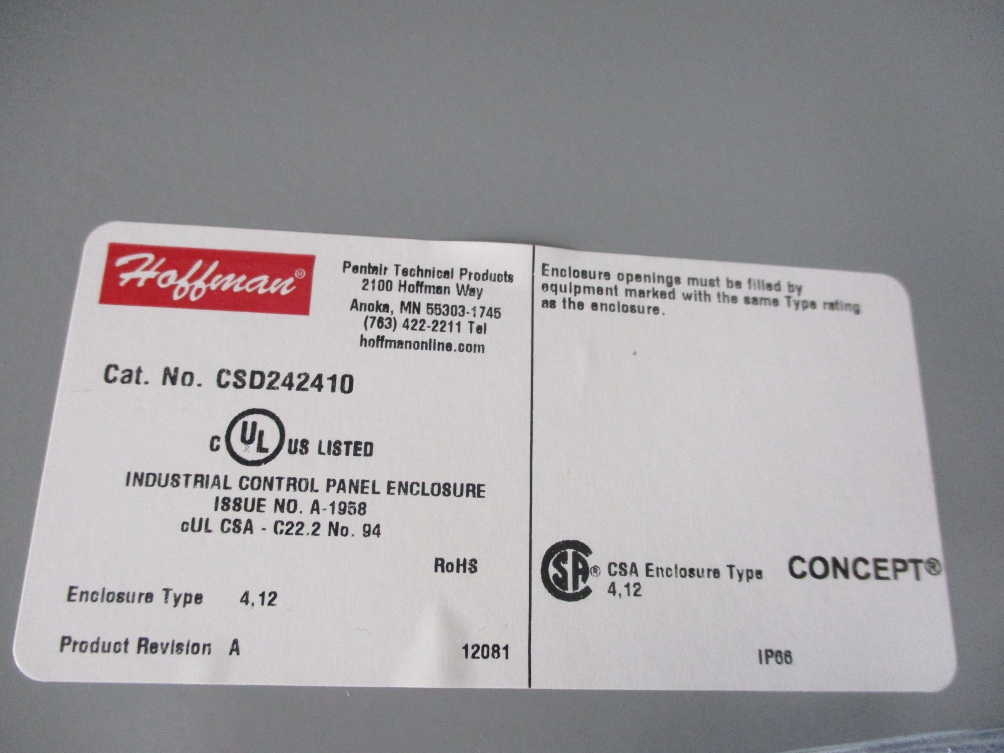 HOFFMAN CSD242410 NSMP
