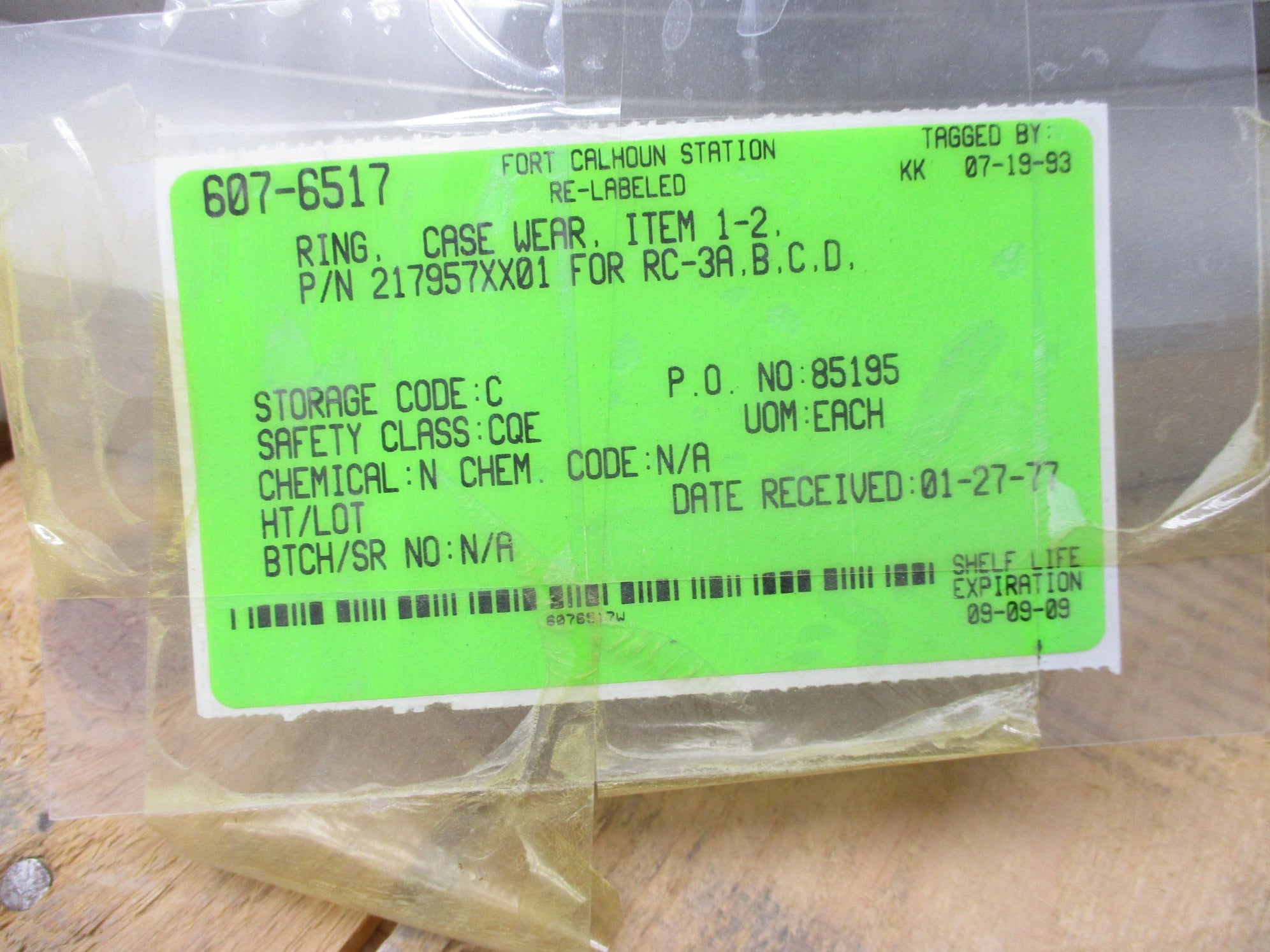 SPARE PART 217957XX01 CASE WEAR RING NSNP