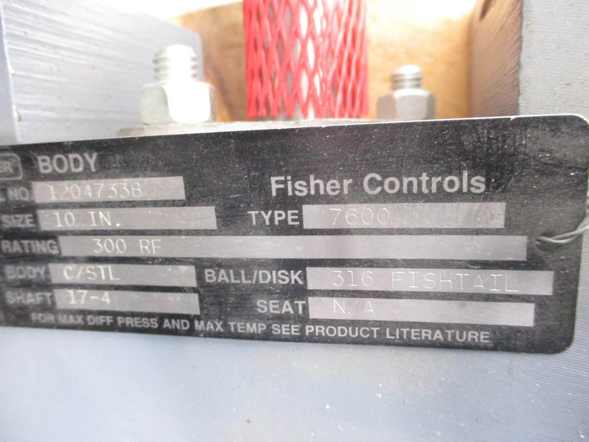 FISHER 7600 VALVE 10" NSNP