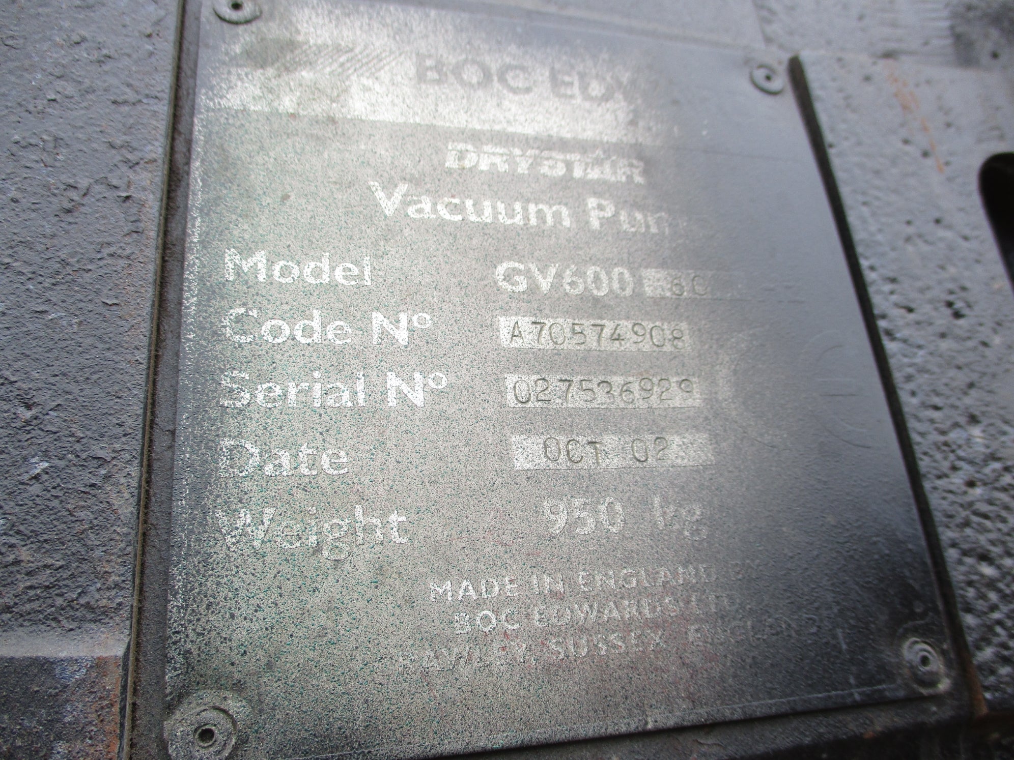 BOC EDWARDS GV600 NSNP
