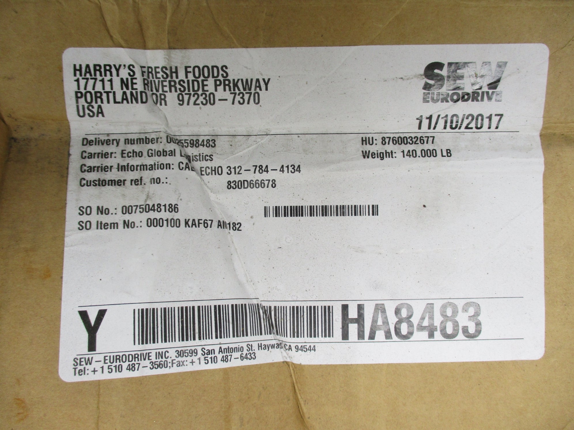 SEW EURODRIVE KAF67AM182 NSMP
