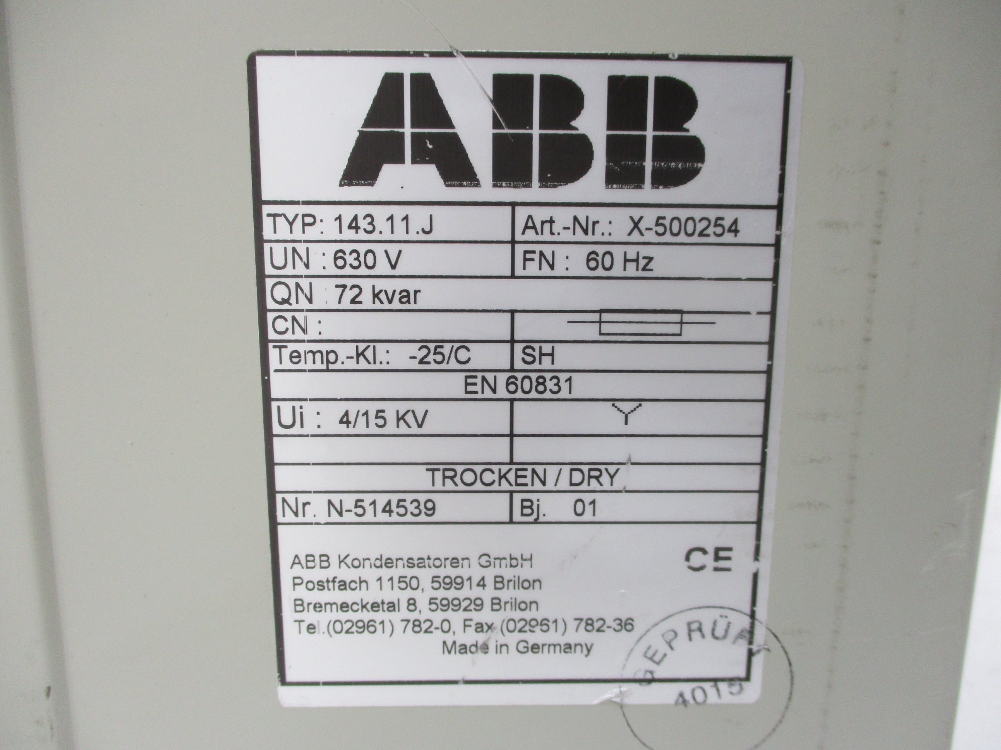 ABB 143.11J X-500254 NSNP