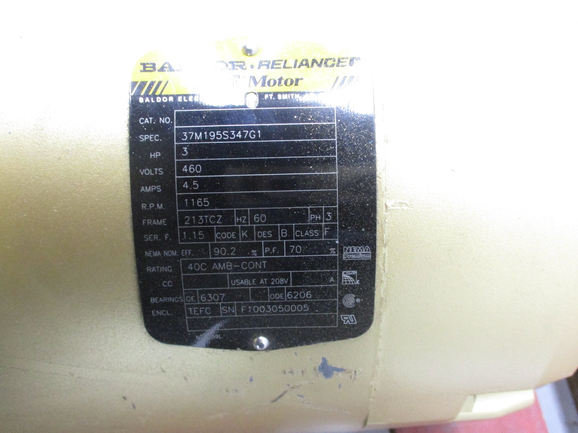 BALDOR 37M195S347G1 NSNP