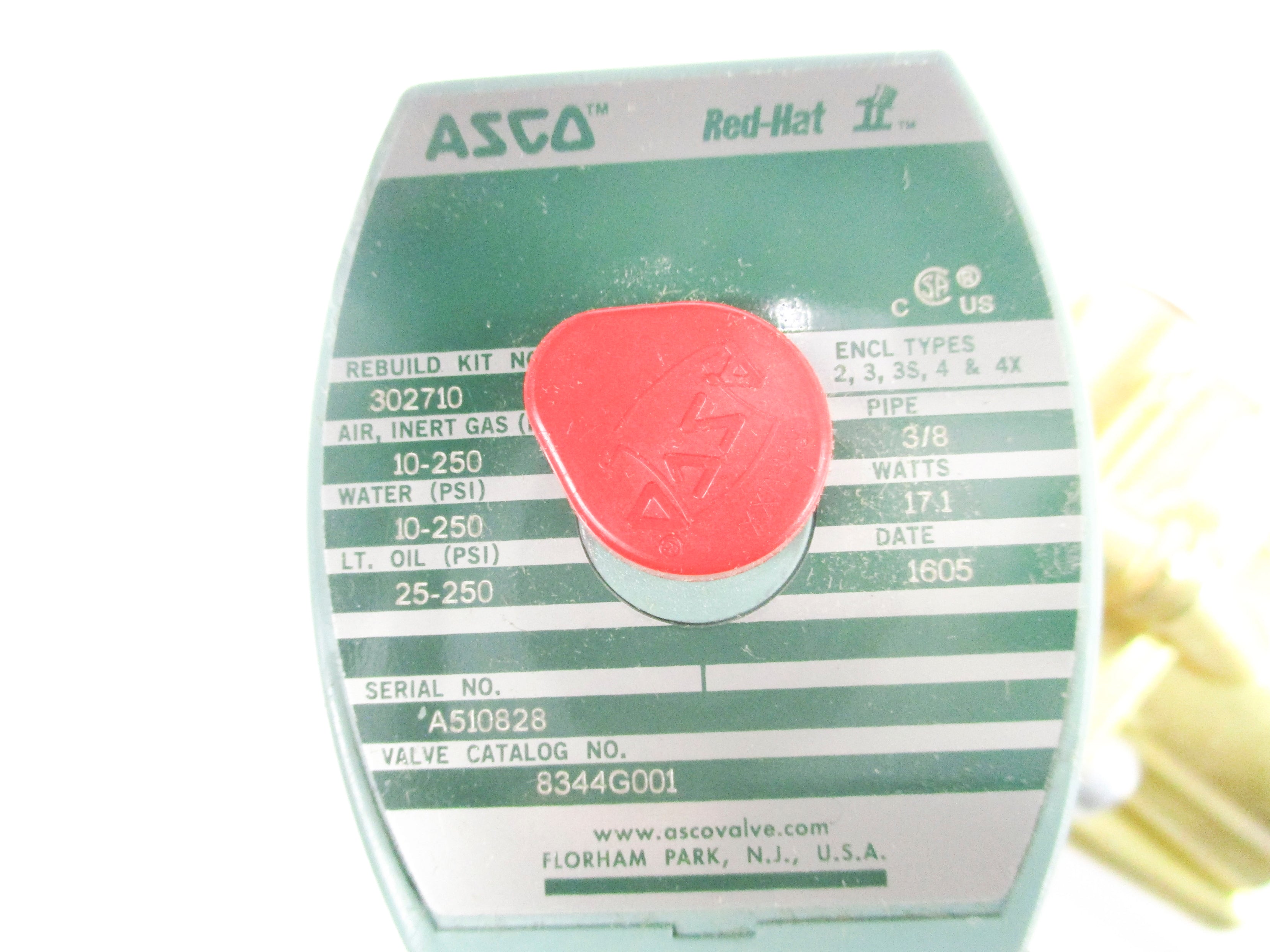 ASCO 8344G001 110/120V 10-250PSI 3/8" NSMP