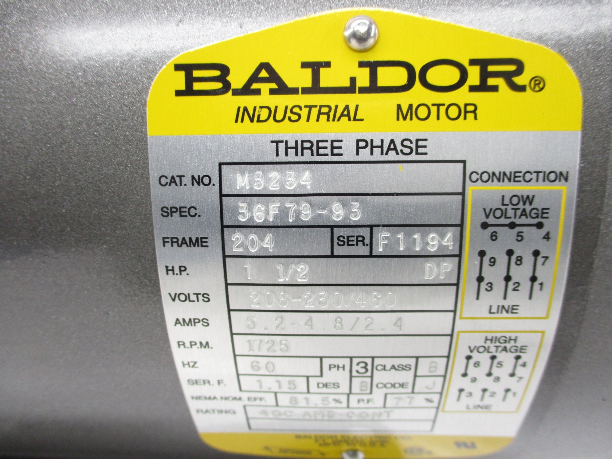 BALDOR M3234 NSMP