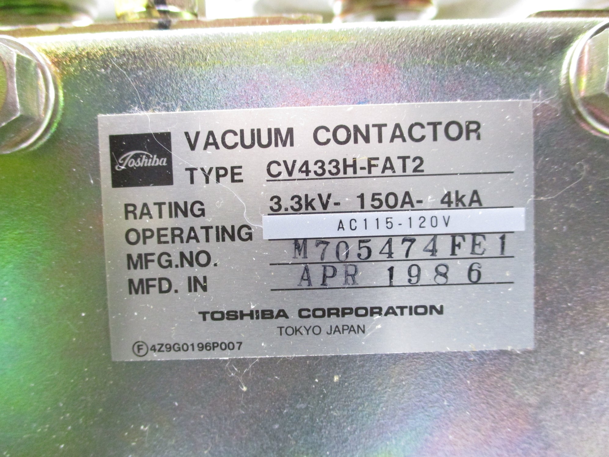 TOSHIBA CV433H-FAT2 120V NSMP
