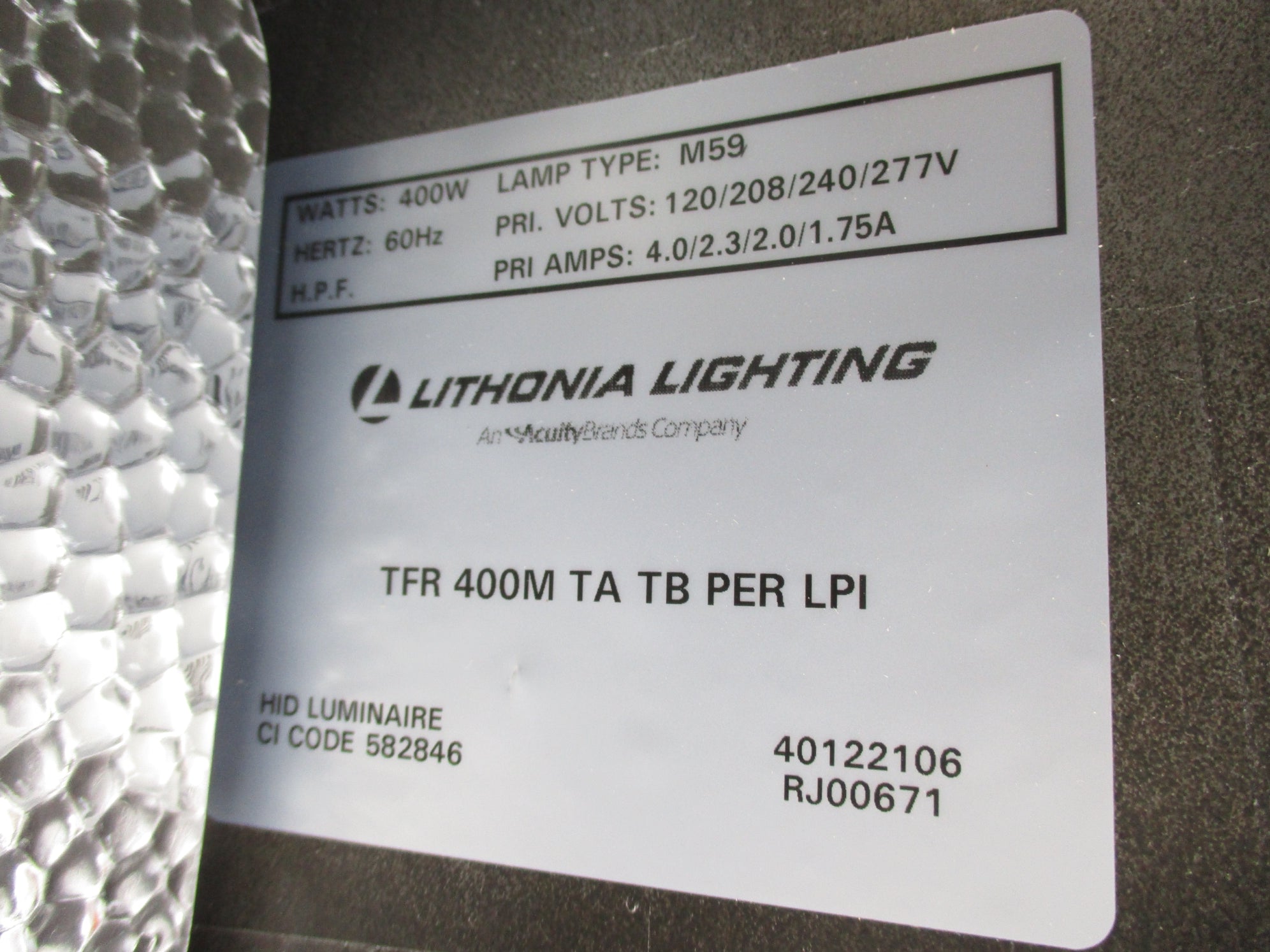 LITHONIA LIGHTING TFR400MTATBPERLPI NSMP