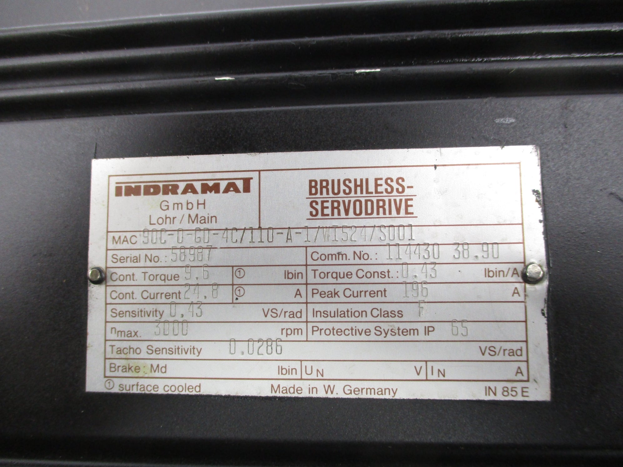 INDRAMAT MAC090C-0-GD-4C/110-A-1/WI524/S001 UNMP