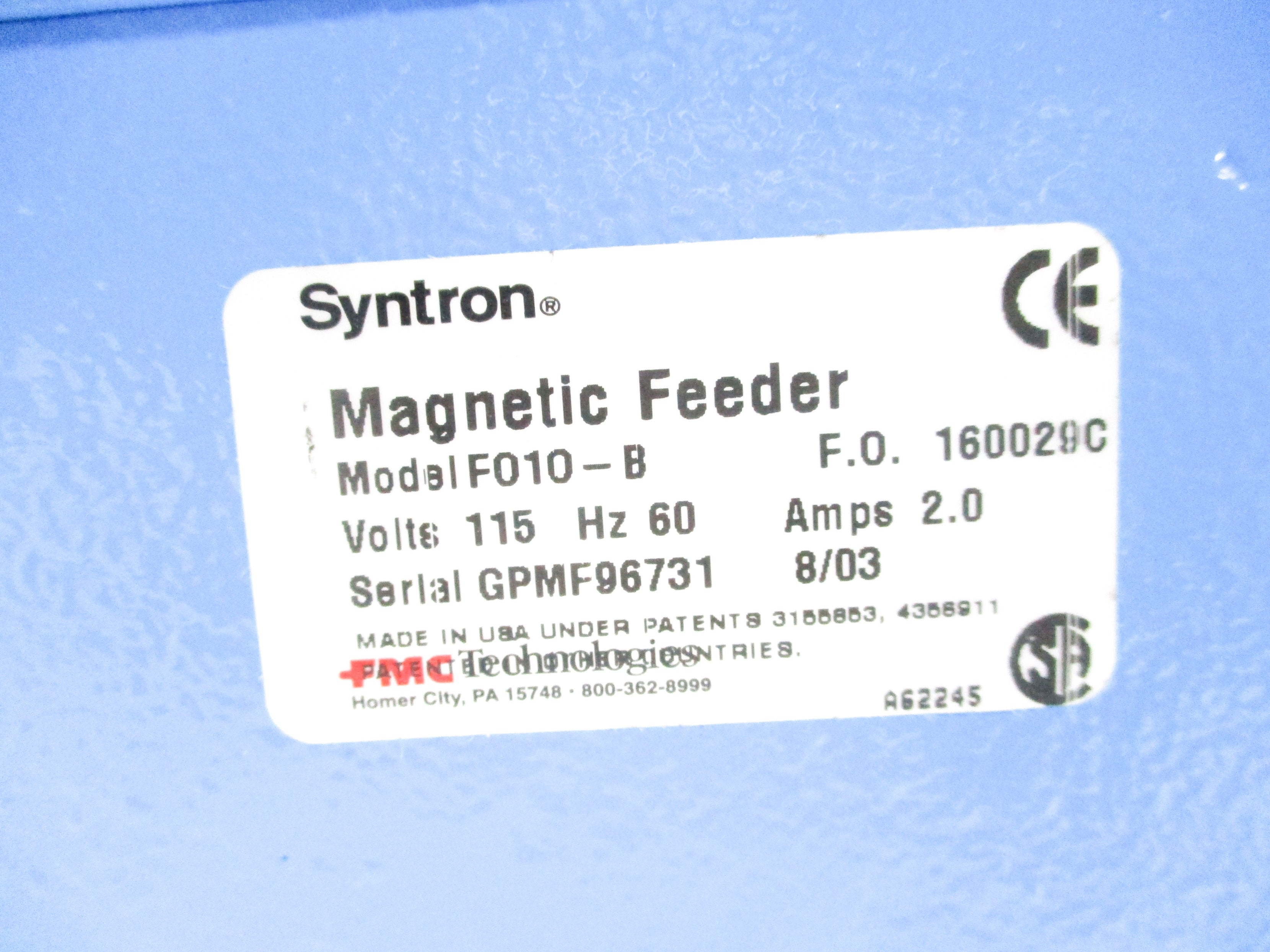 FMC F010-B 115V 2.0A NSNP