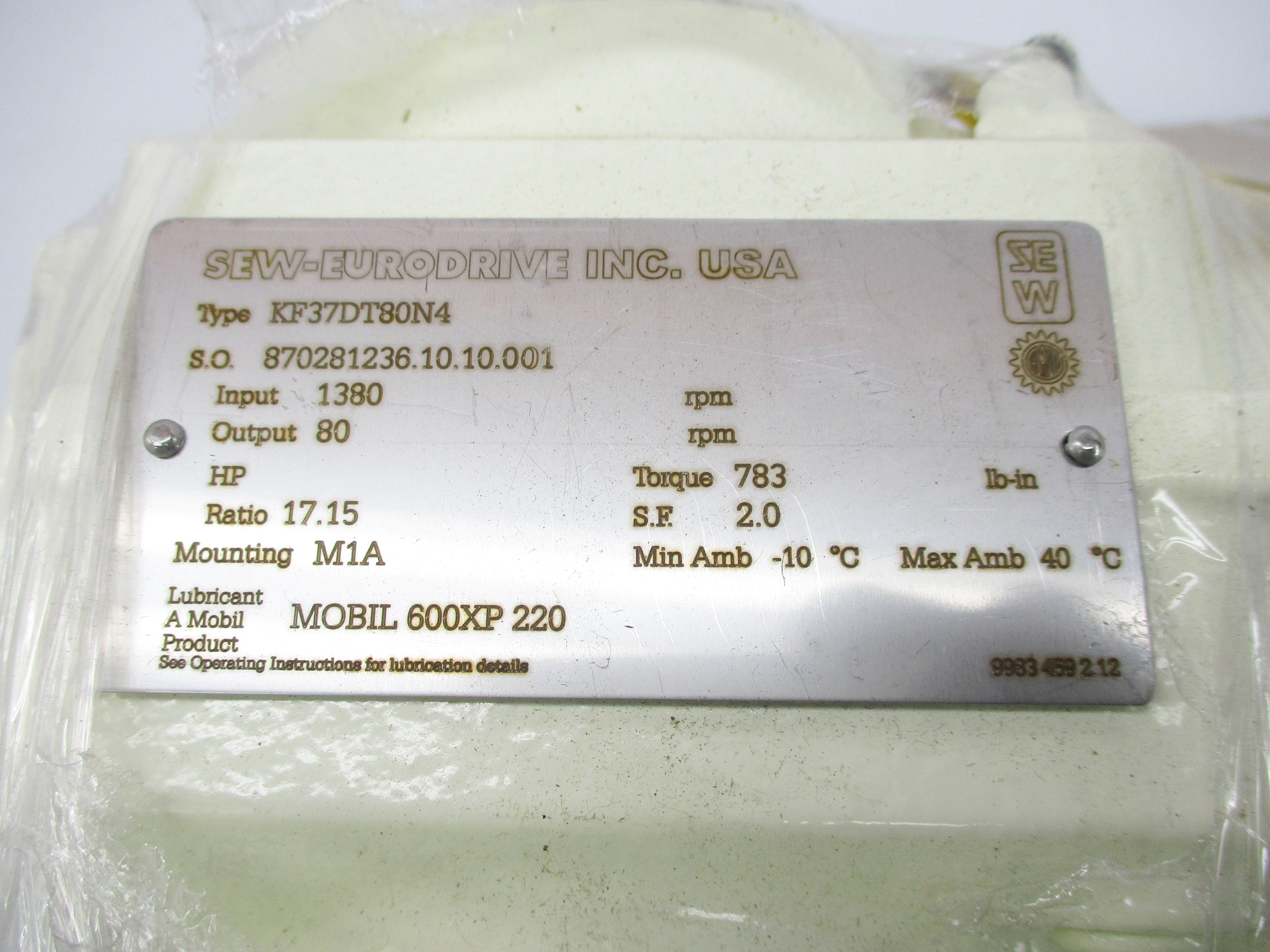SEW EURODRIVE KF37DT80N4 NSMP
