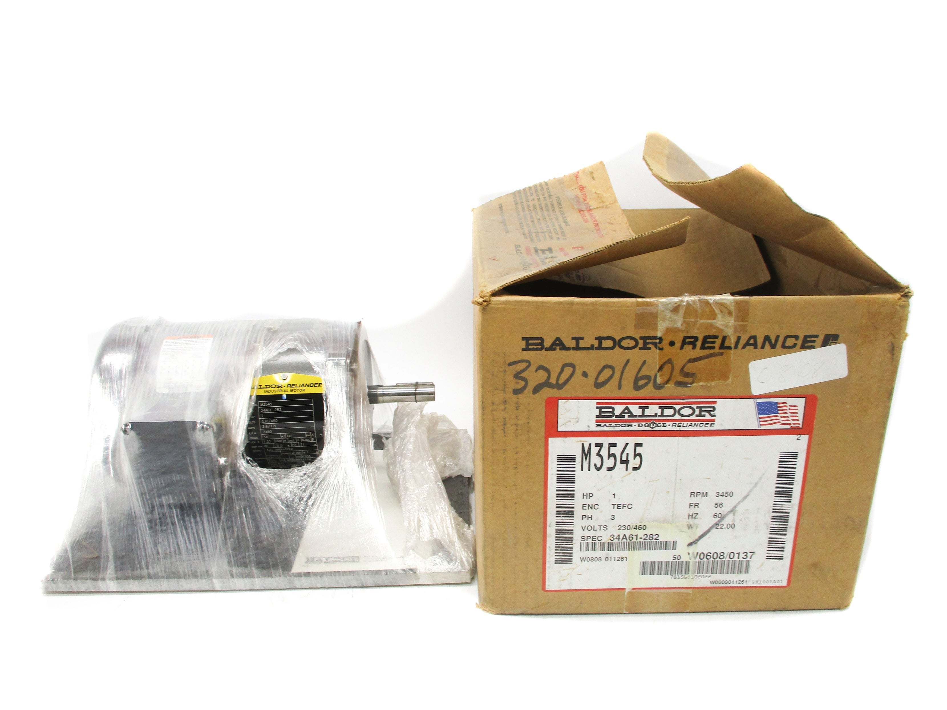 BALDOR M3545 34A61-282 230/460V 3.6/1.8A NSMP