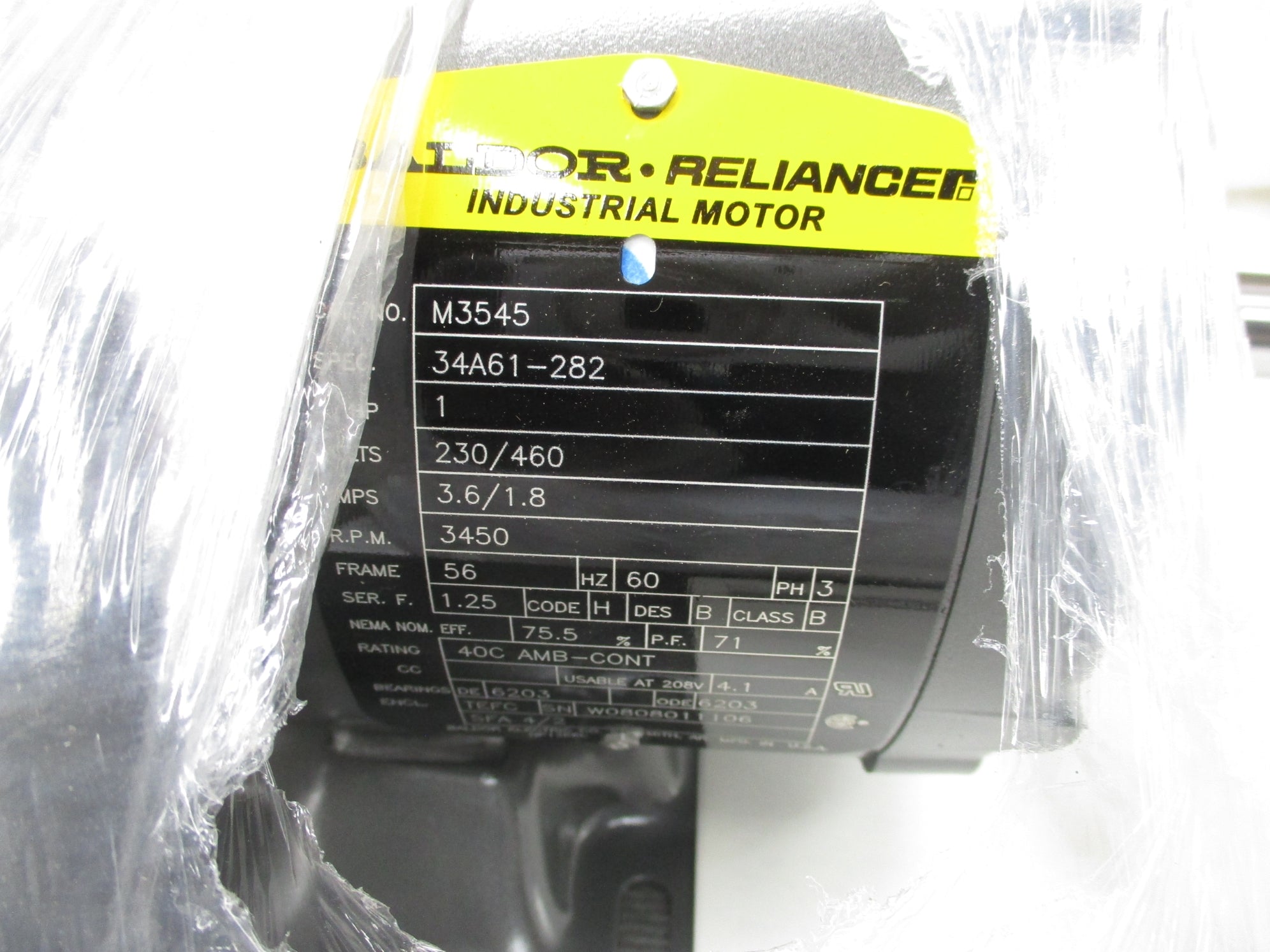 BALDOR M3545 34A61-282 230/460V 3.6/1.8A NSMP