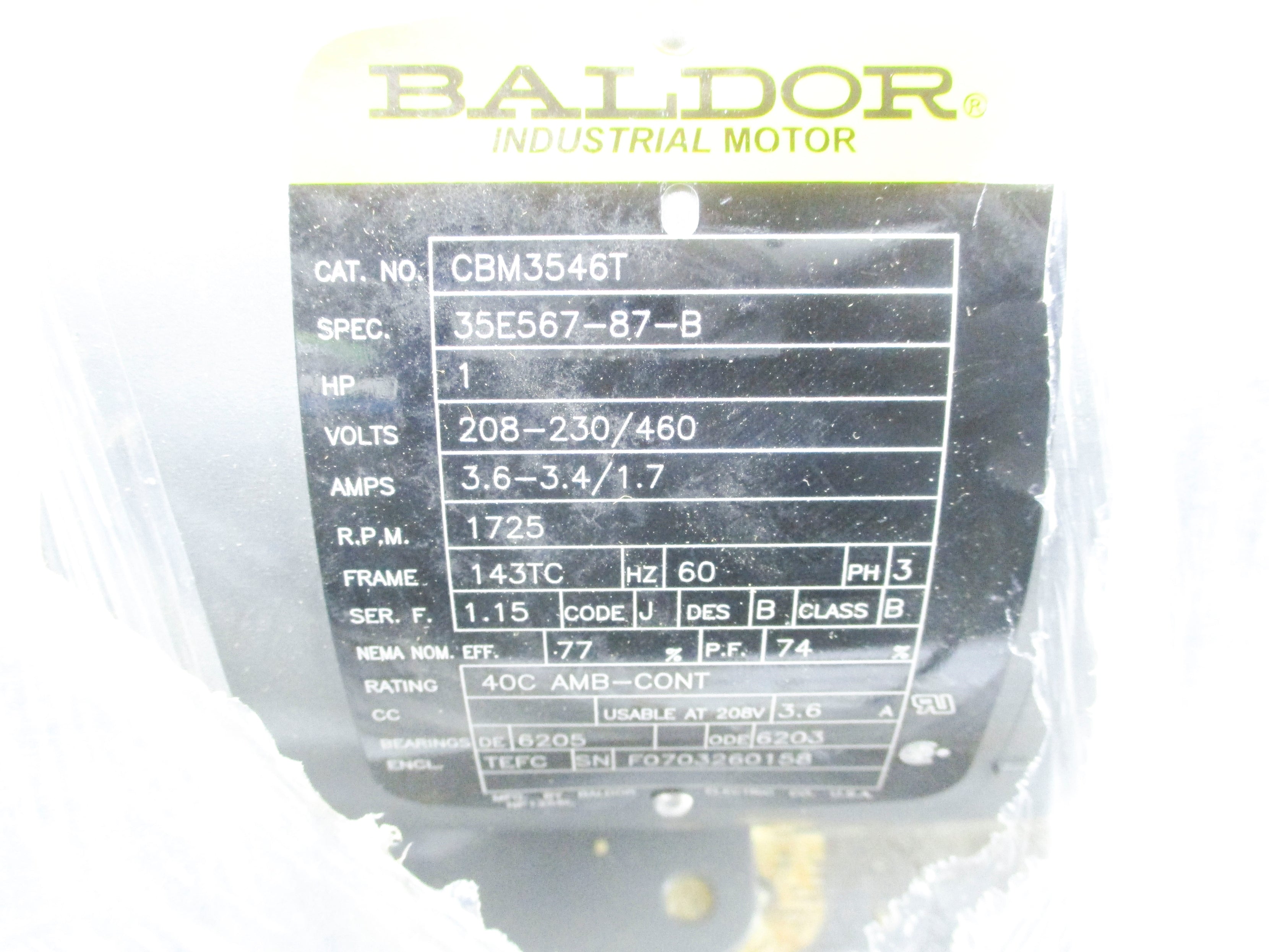 BALDOR CBM3546T NSMP
