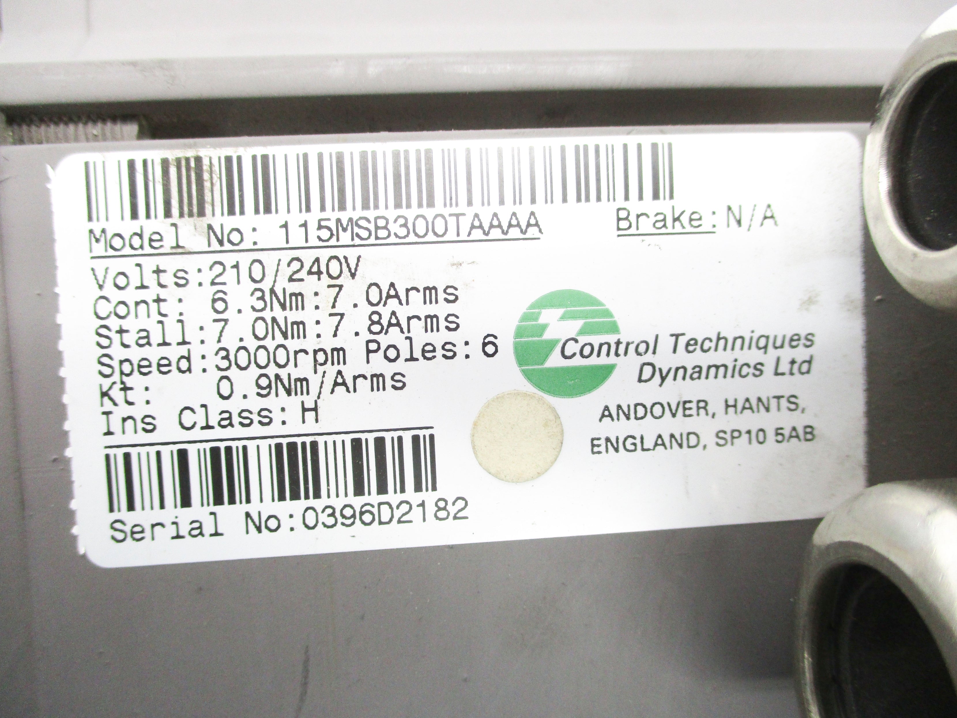 CONTROL TECHNIQUES 115MSB300TAAAA NSNP