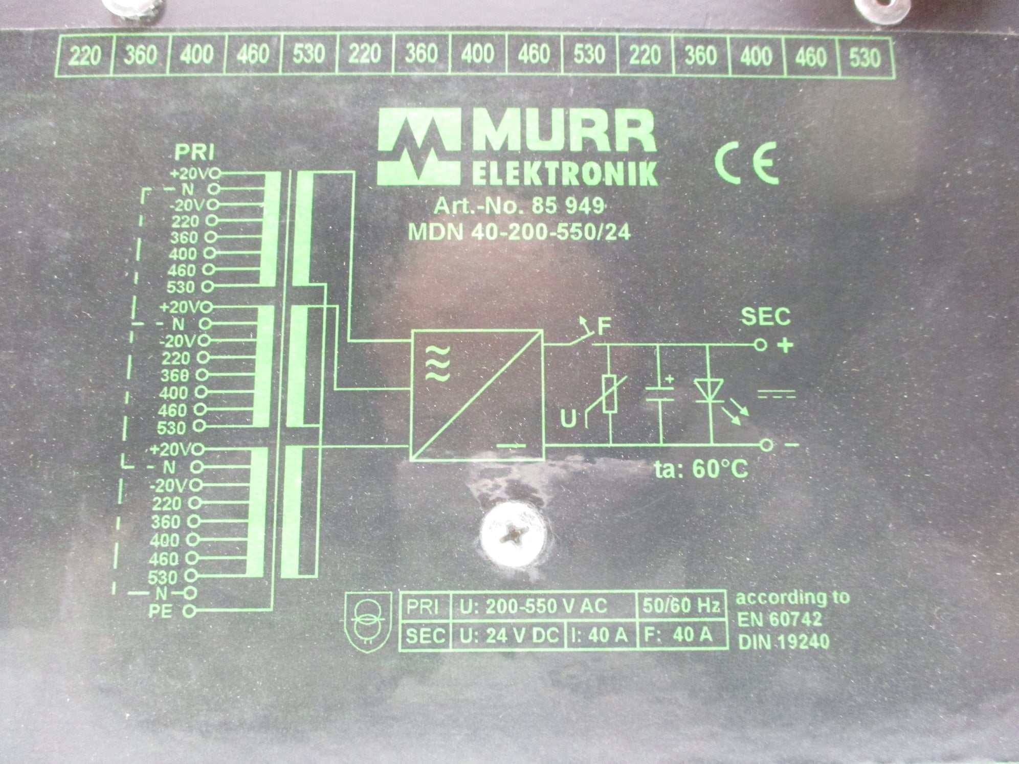 MURR ELEKTRONIK MDN40-200-550/24 NSNP