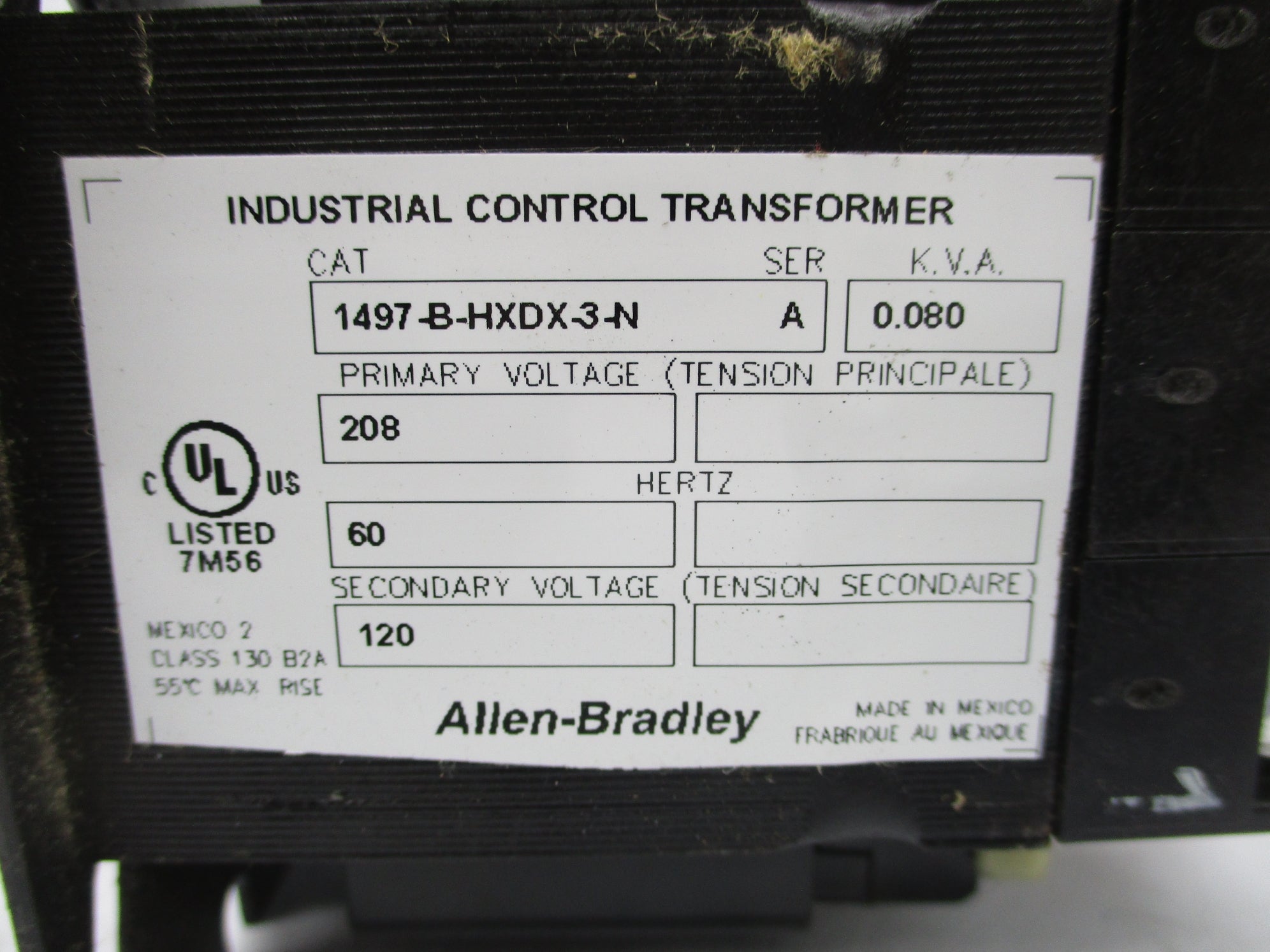 ALLEN BRADLEY 1497-B-HXDX-3-N SER. A 208V (BR/WH) NSMP