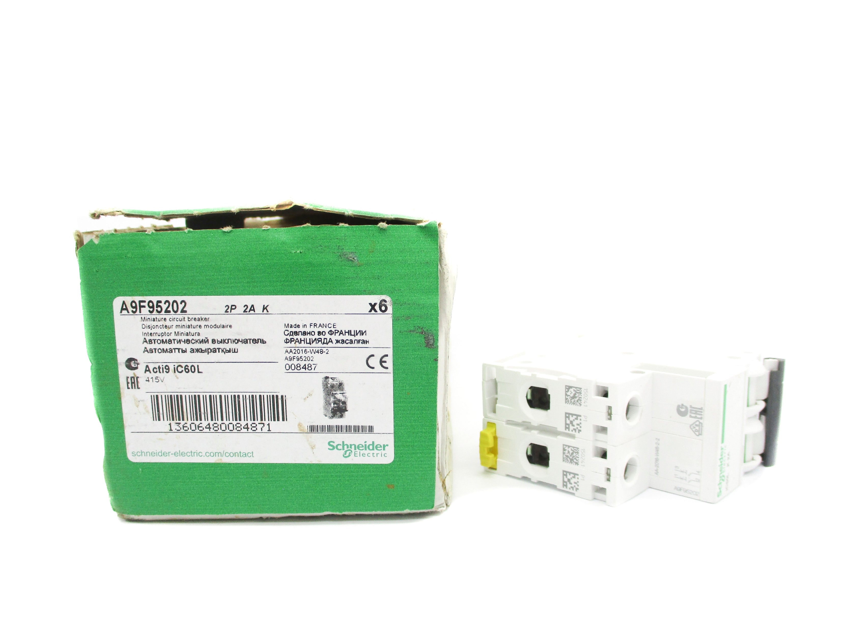 SCHNEIDER ELECTRIC A9F95202 008487 2A 400V (PKG OF 6) NSMP