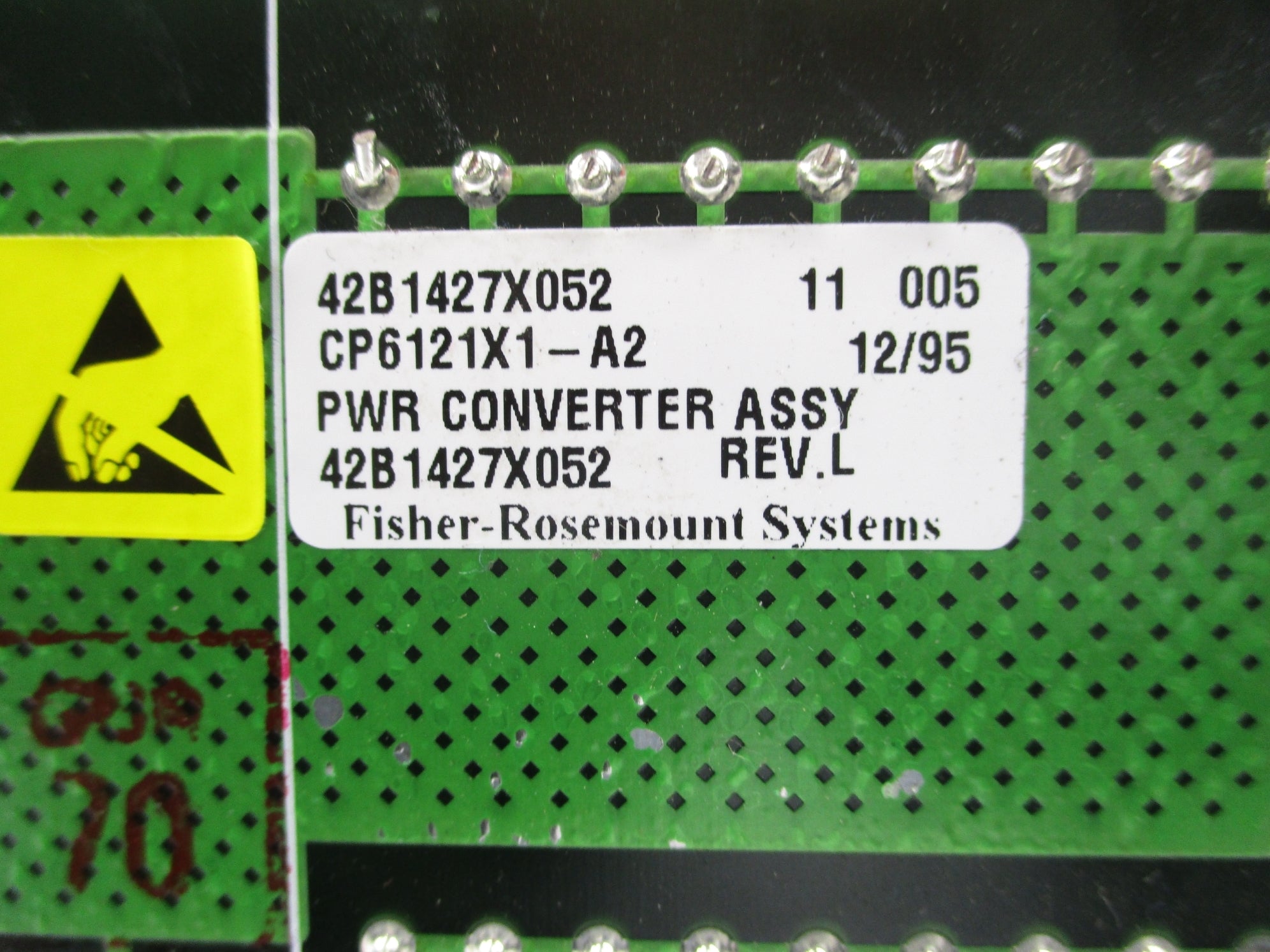 FISHER ROSEMOUNT CP6121X1-A2 42B1427X052 REV. L UNMP